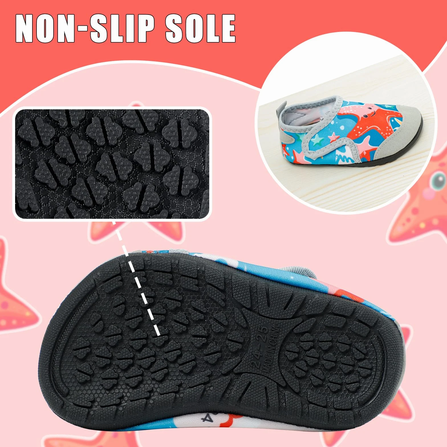 MASOCIO Chaussures Aquatiques Enfant Chaussures d'eau Antidérapantes Séchage Rapide pour Plage Piscine Mer