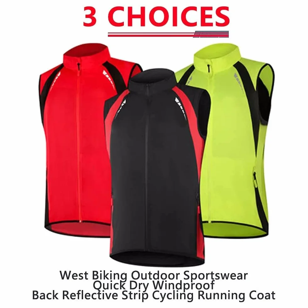 SIDHU Gilet de Cyclisme Réfléchissant Imperméable Coupe-Vent Homme Femme sans Manche VTT