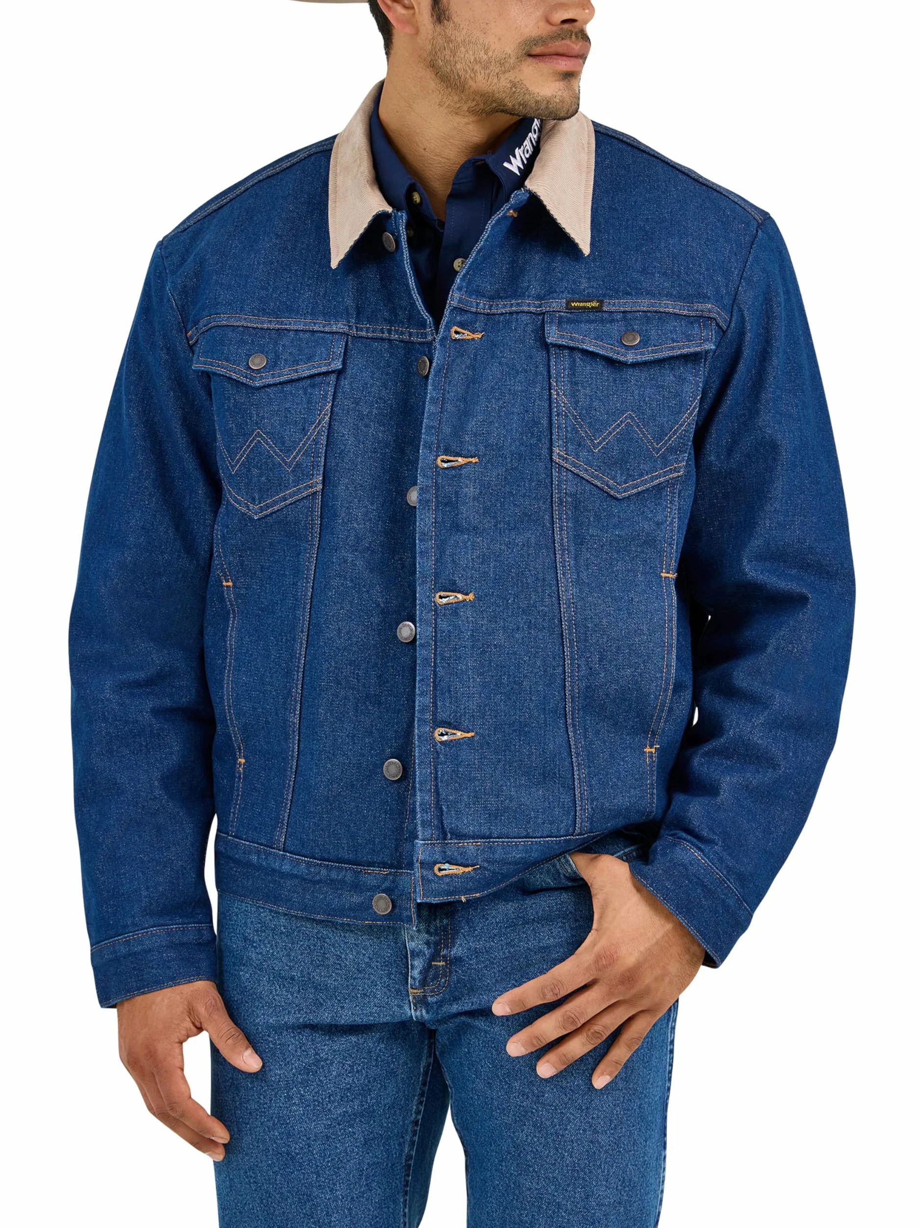 Wrangler Veste en Jean Doublée de Style Western Veste en Jean doublée de Style Western Homme (Lot de 1)