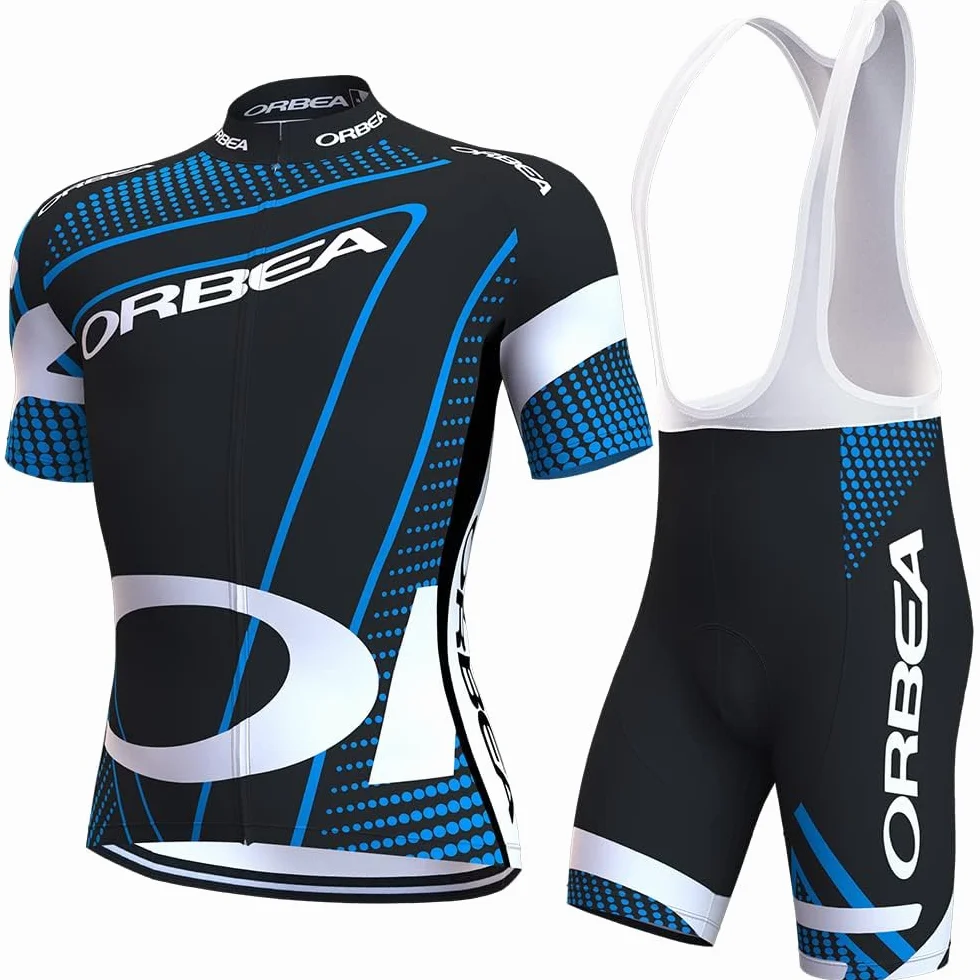 Ensemble maillot de cyclisme pour homme, respirant, séchage rapide, maillot de cyclisme à manches courtes avec short rembourré en gel 19D