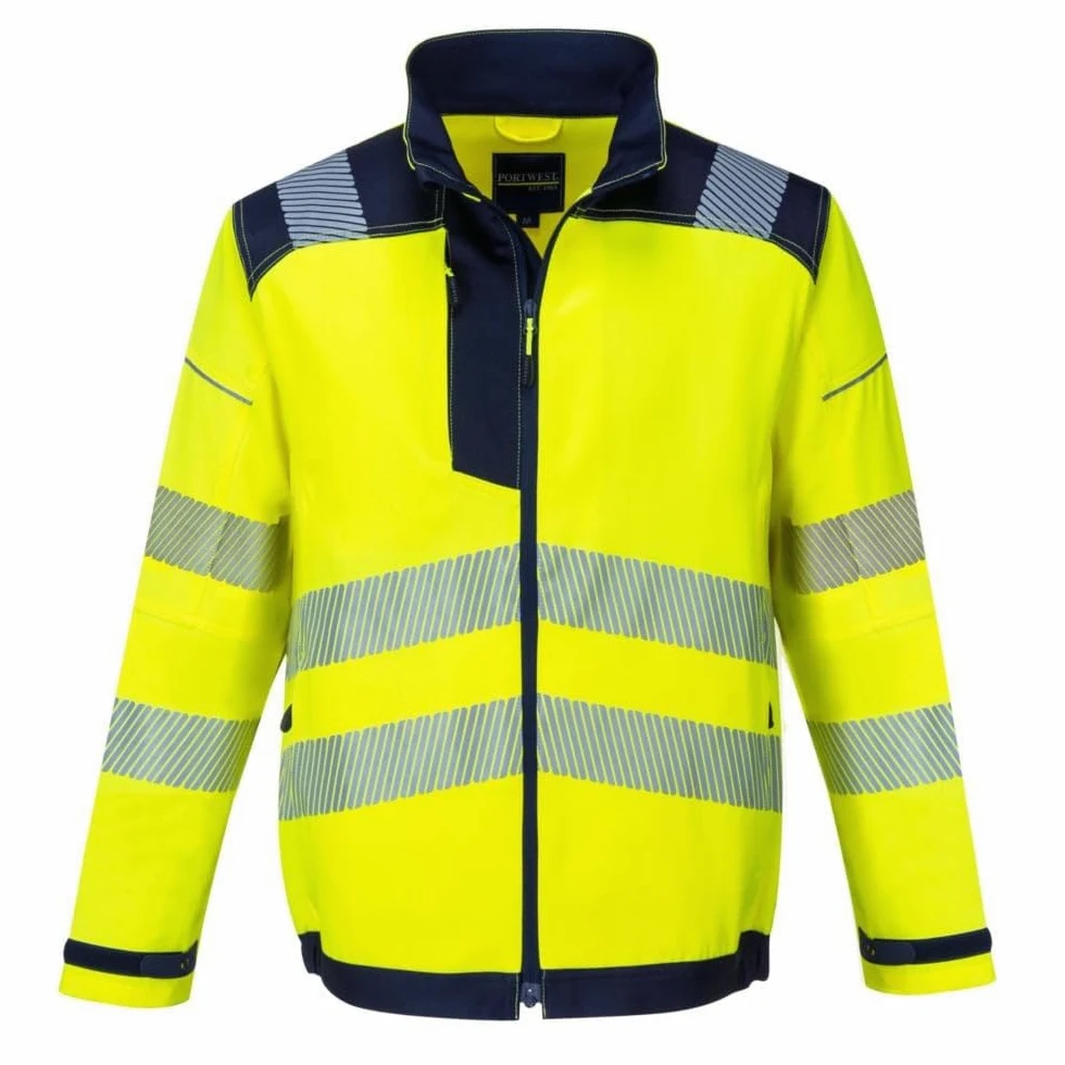 Portwest T500 PW3 Veste de Travail 4 Poches Imperméable Réfléchissant Zippé