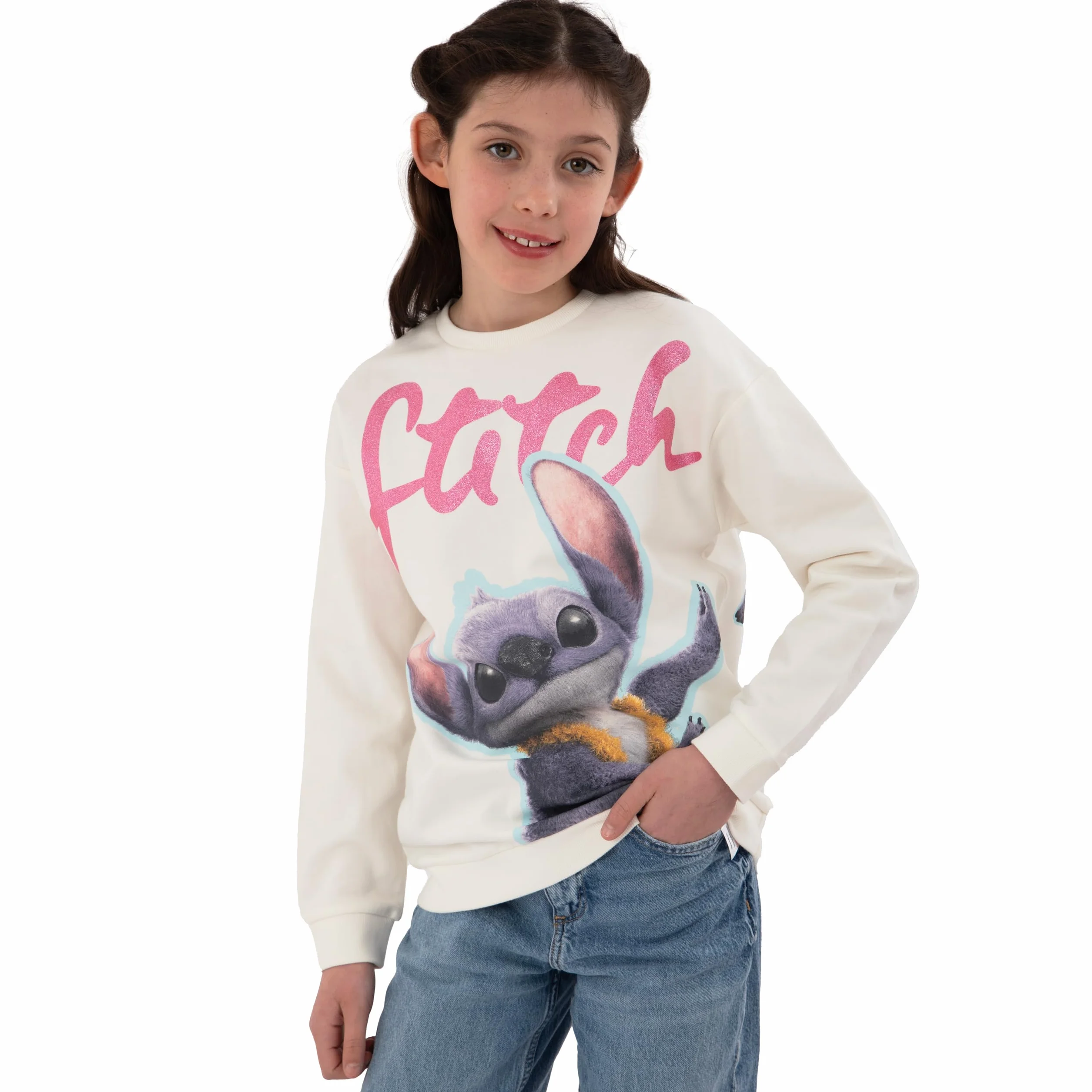 Disney Sweat Fille, Sweat en Coton Lilo Et Stitch, Pull Fille A Manches Longues, Vêtements Stitch