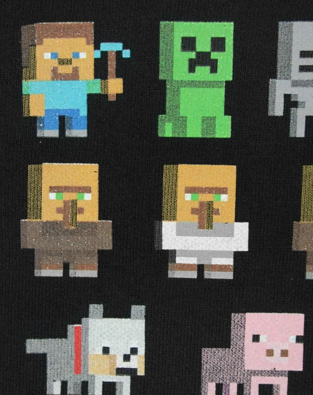 Minecraft Pull garçons | Enfants Sprites Creeper Pig Personnages Noir Sweatshirt Pull | Vêtements de Merchandising de Jeu