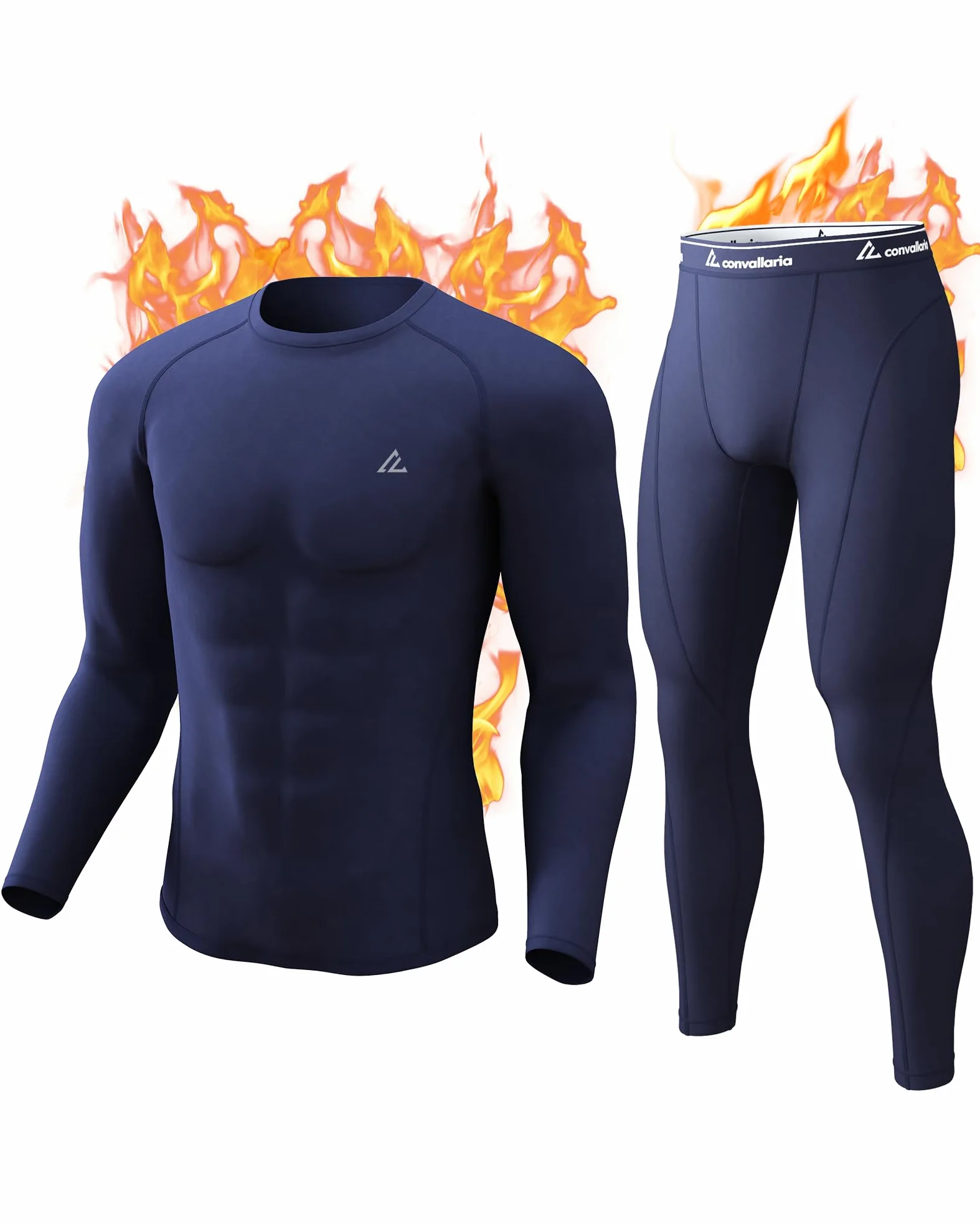 sous-vêtements Thermiques pour Hommes, sous-vêtements Fonctionnels thermoactifs Respirants, sous-vêtements de Ski en Polaire intérieure, Ensemble de sous-vêtements Thermiques Doux