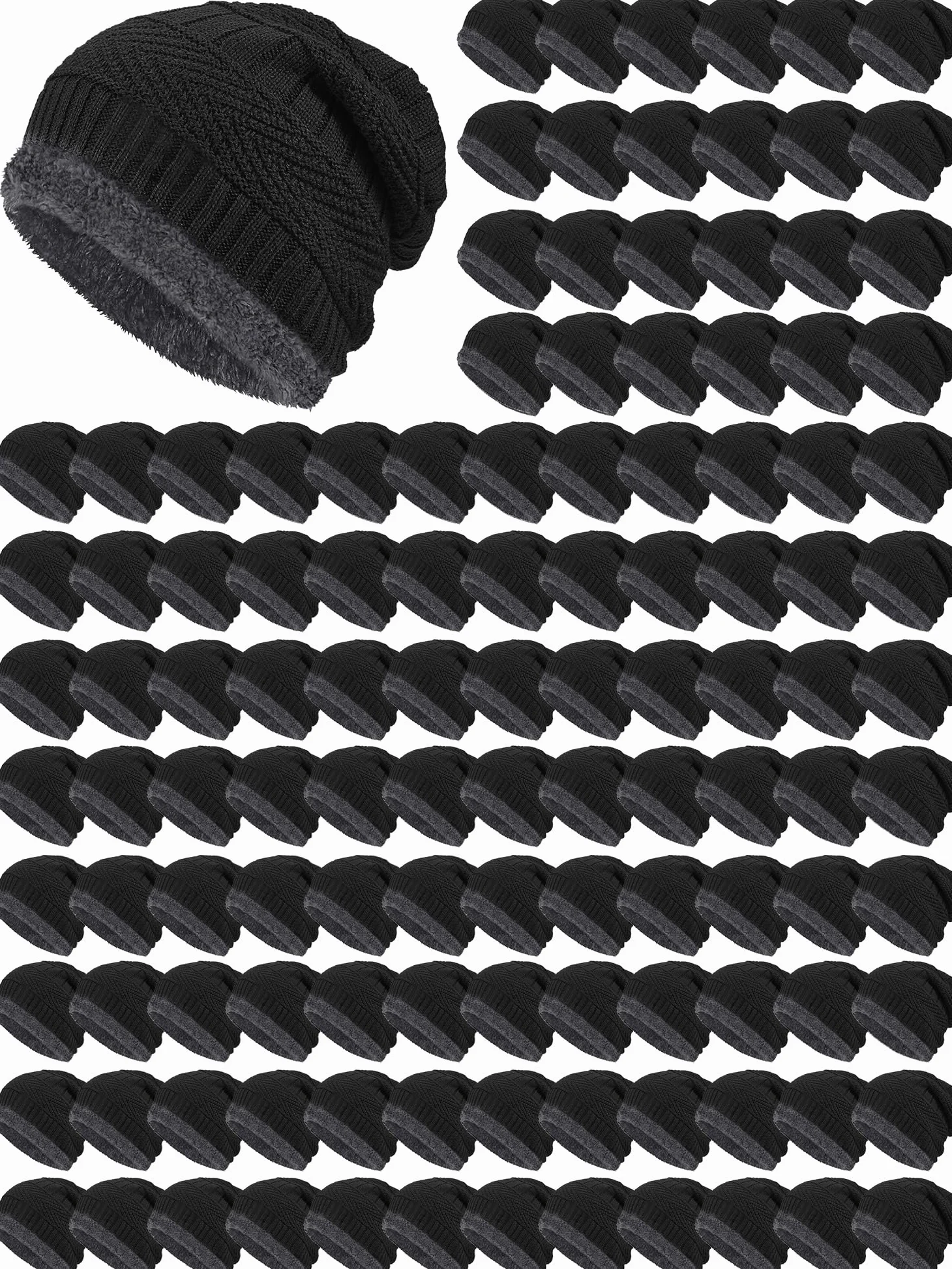 Geyoga Bonnet d'hiver en vrac pour homme et femme avec doublure en polaire