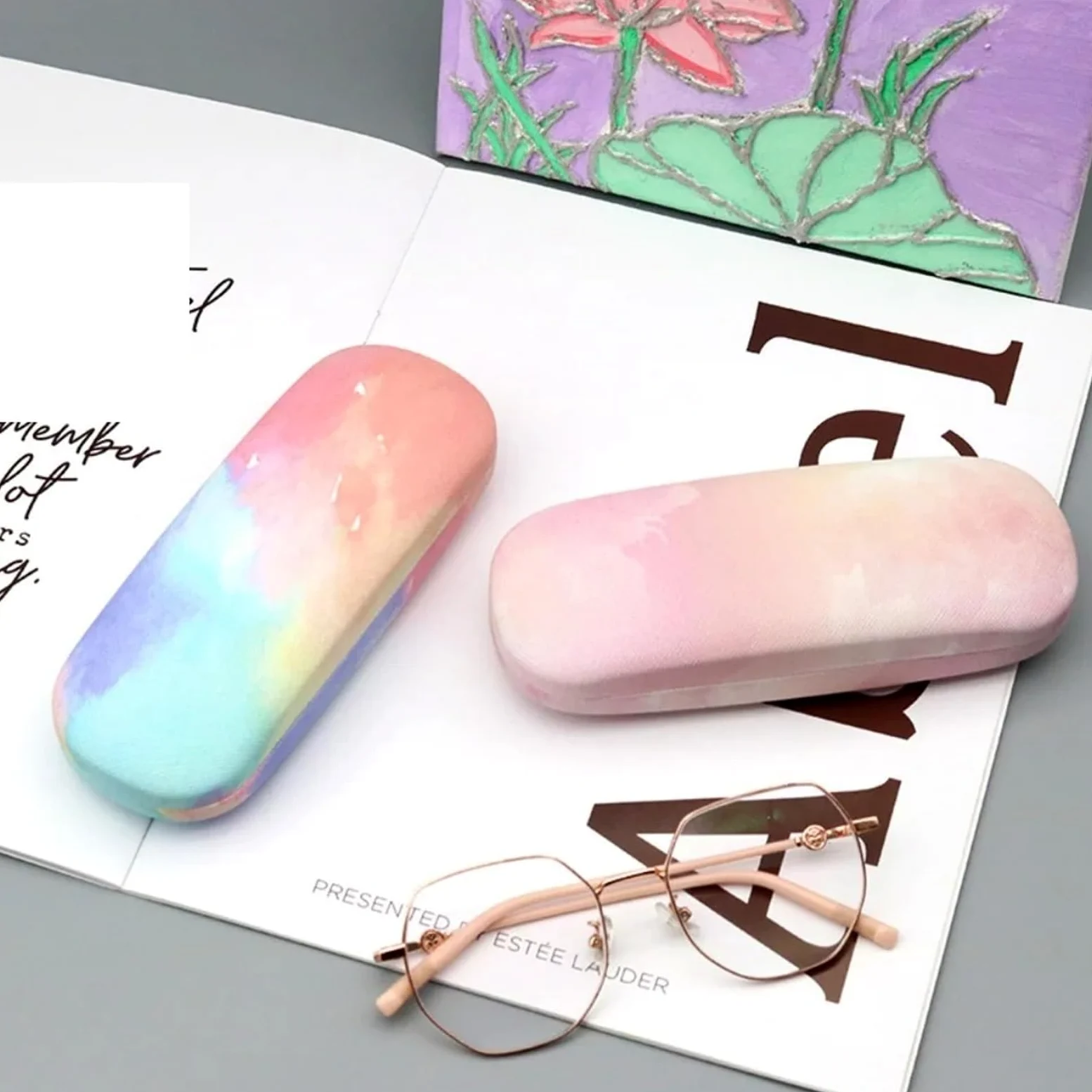étui à lunettes, Étui à lunettes de soleil Colour Cloud, boîte rétro