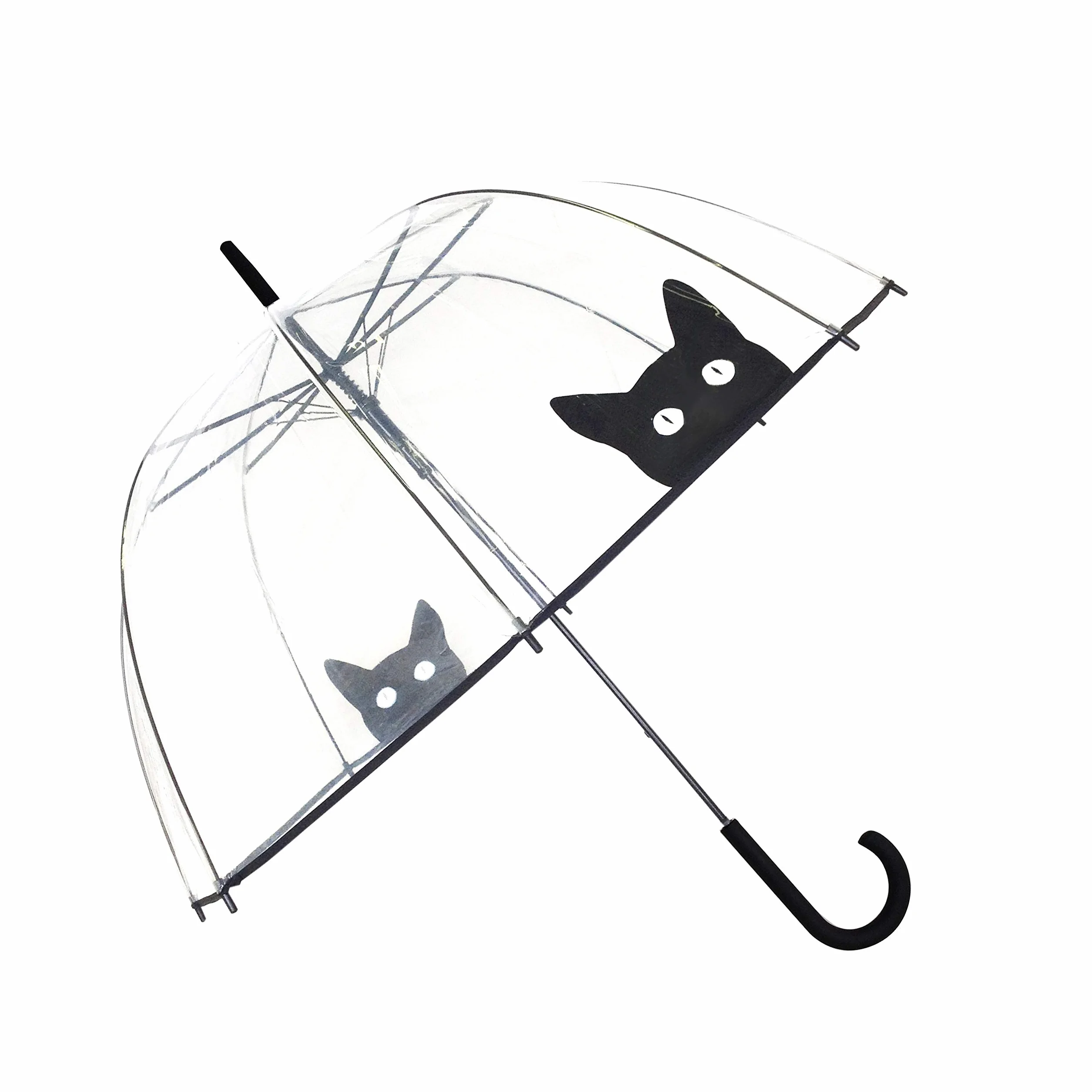 SMATI Parapluie Transparent Automatique Femme Cloche Dome Chat