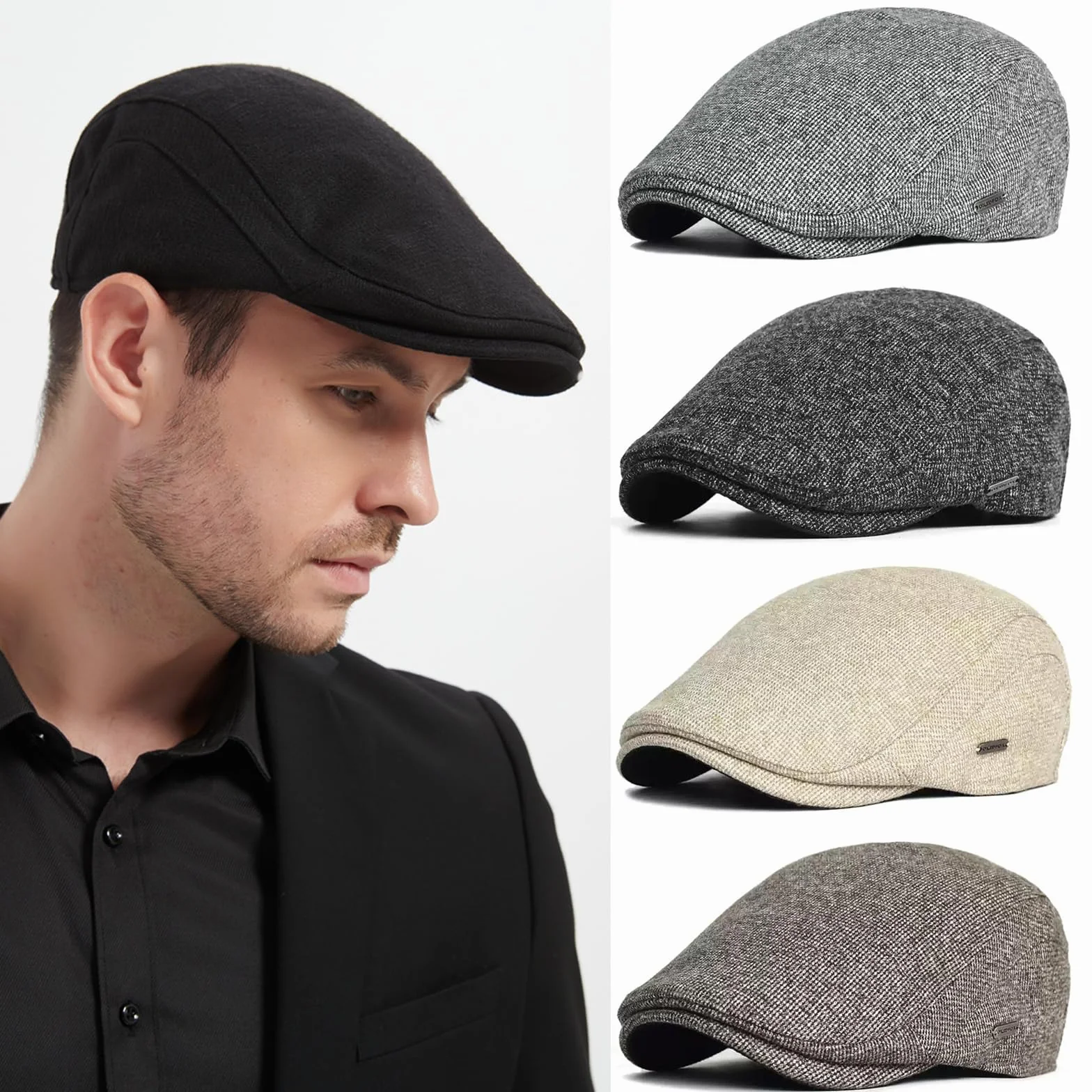 Casquette Beret Gavroche Homme Réglable Coton Vintage Irlandais Gatsby Ivy Flat Cap