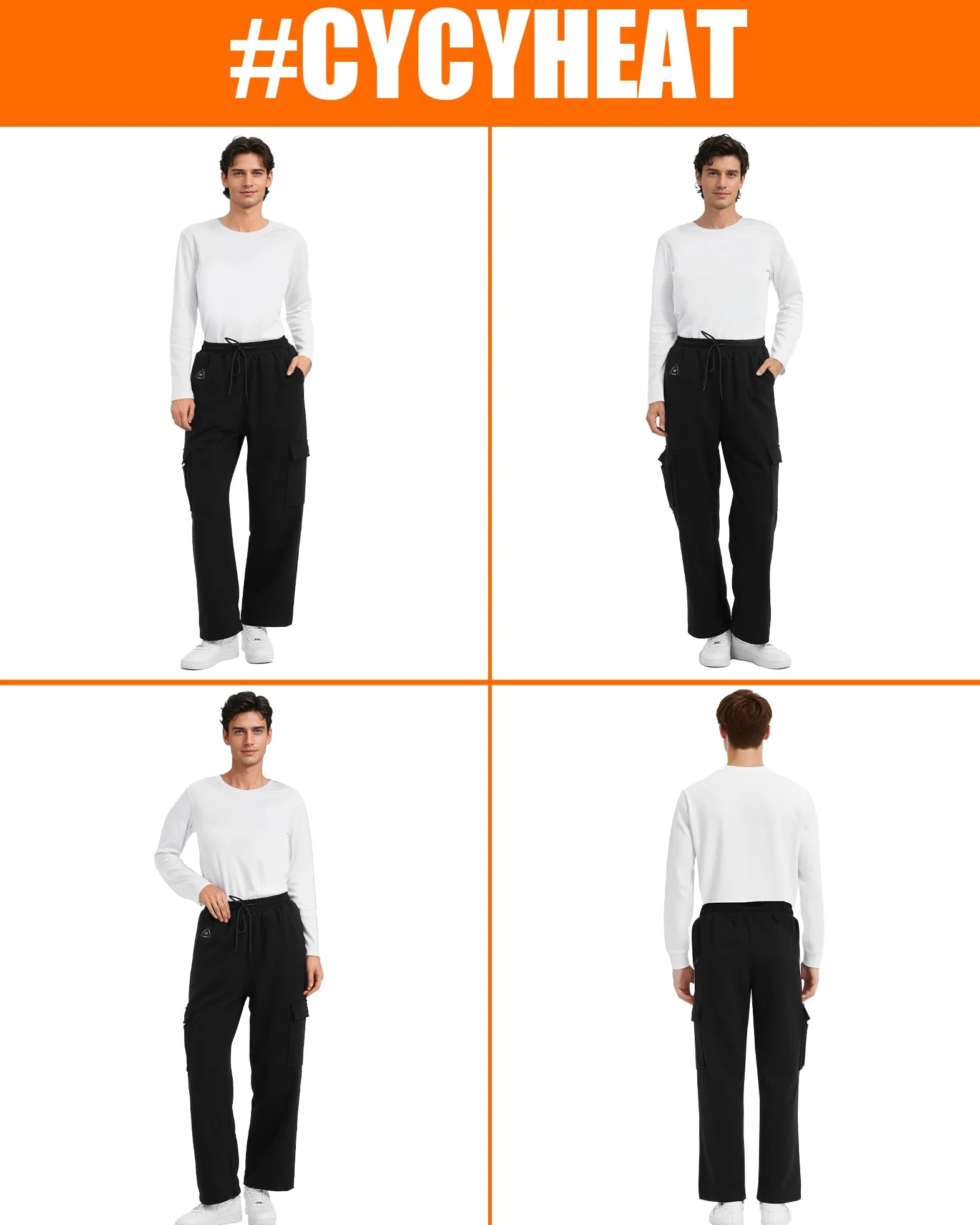 CYCYHEAT Pantalon Chauffant Femme & Homme avec Batterie et Commande 4-en-1 – Pantalon Thermique Imperméable avec Technologie de Chauffage Améliorée pour Ski, Randonnée & Activités Outdoor