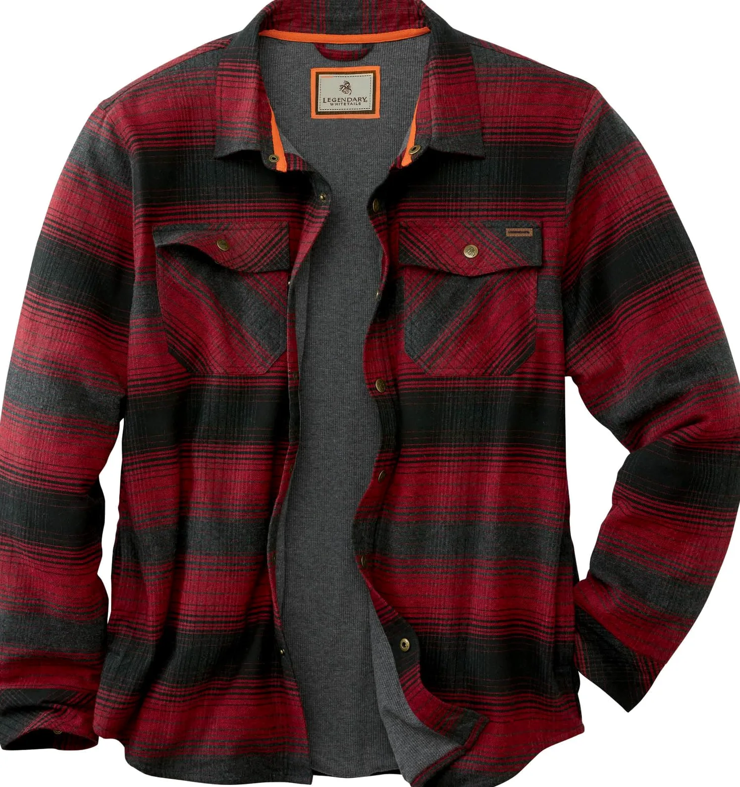 Legendary Whitetails Archer Flannel Thermal Lined Shirt Jacket for Men, Quilted Insulated Plaid Work Outerwear Coat Veste Homme