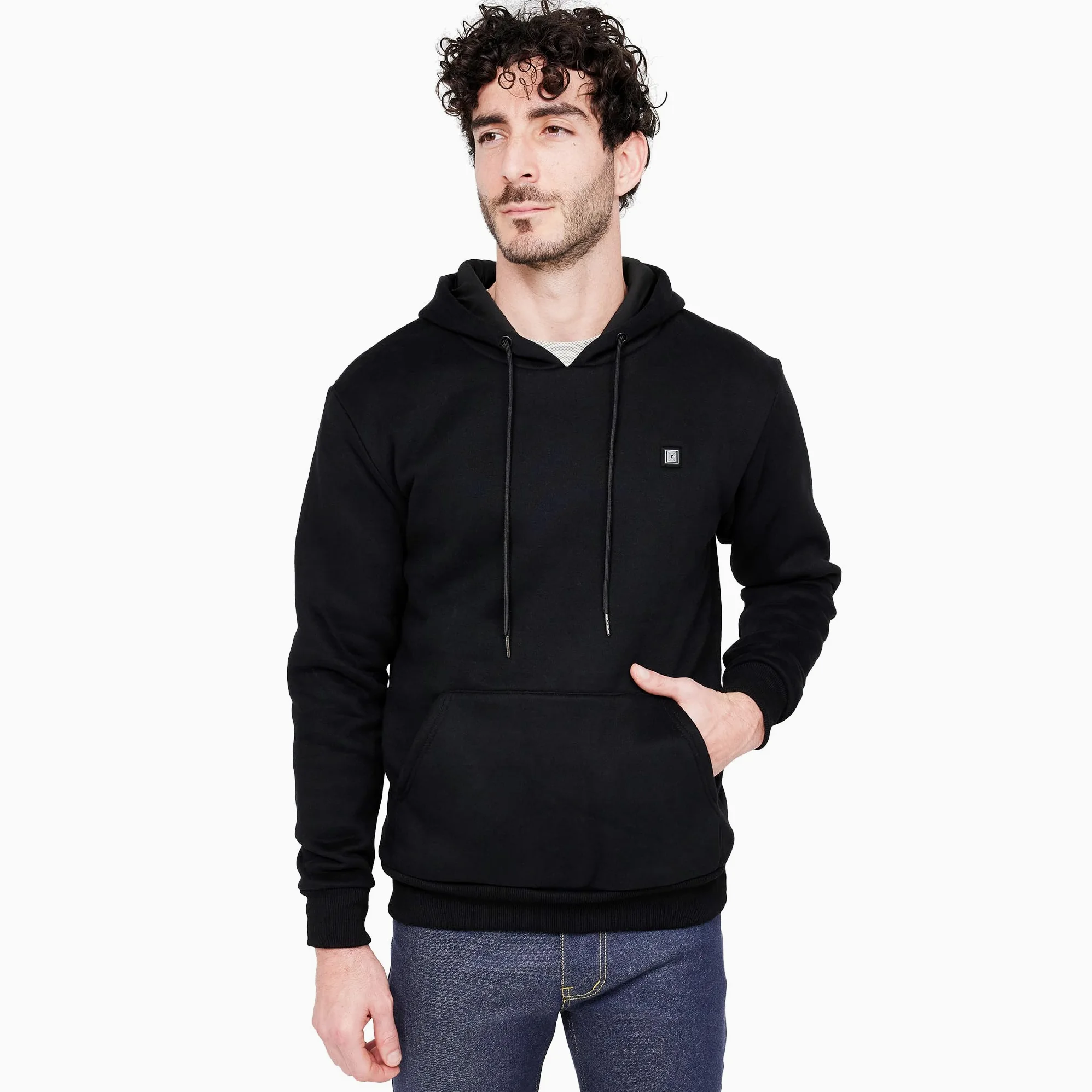 G-HEAT - Sweat Chauffant à Capuche - Mixte - Coupe Ajustée Usage : Quotidien, Ville, Travail par Temps froids. Fourni avec Batterie et Câble de Recharge