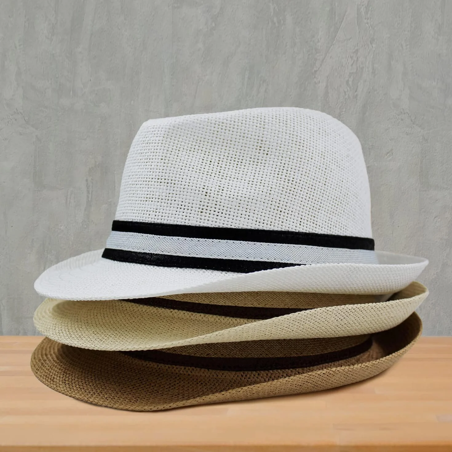 Chapeau de Paille Homme Femme Fedora Borsarino Trilby Panama Casquette Summer Beach Short Brim Fashion Unisex