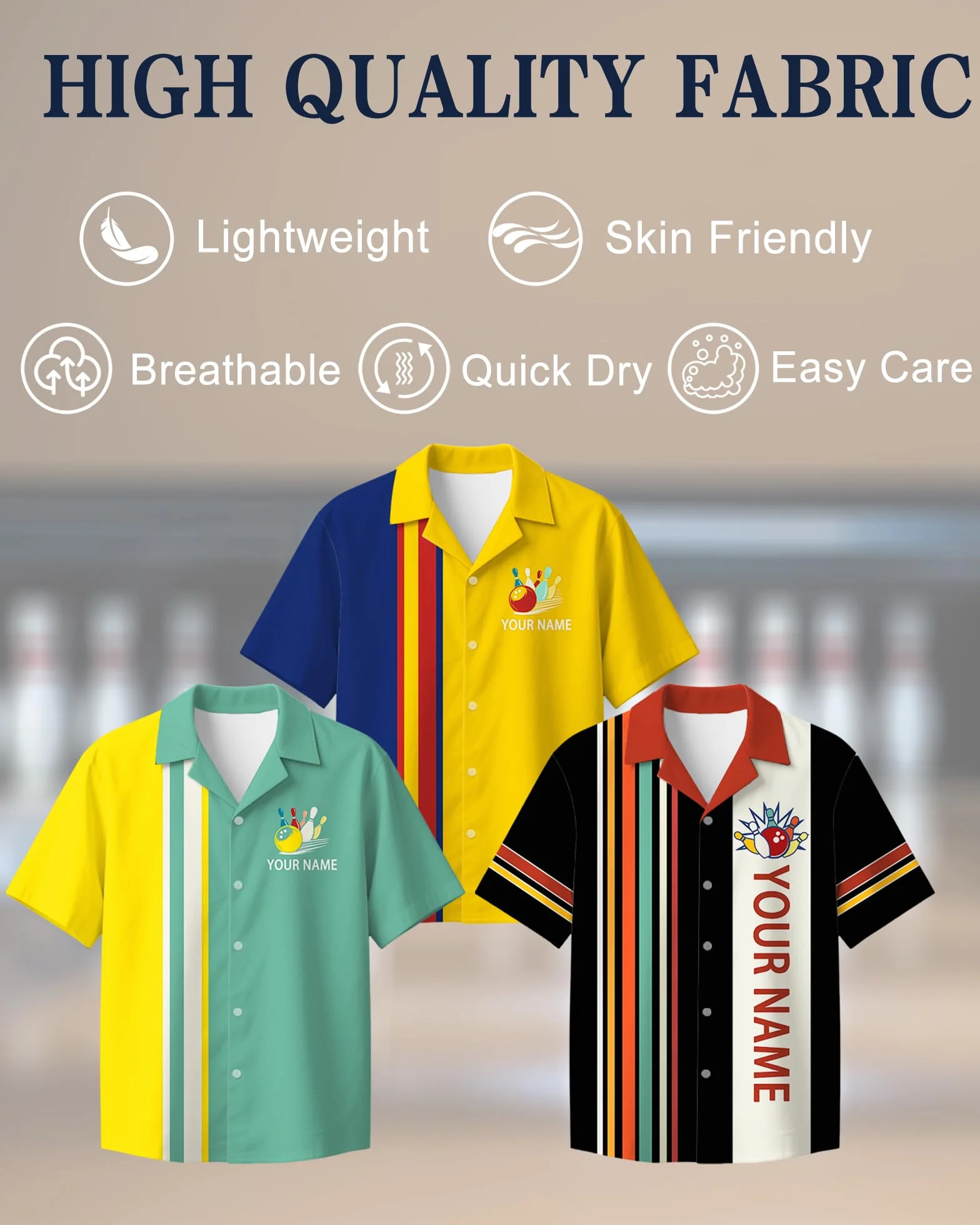 Chemises de Bowling Rétro Personnalisées à Boutons pour Hommes et Femmes, Design Contrasté avec Nom D'équipe Personnalisé pour Les équipes de Bowling