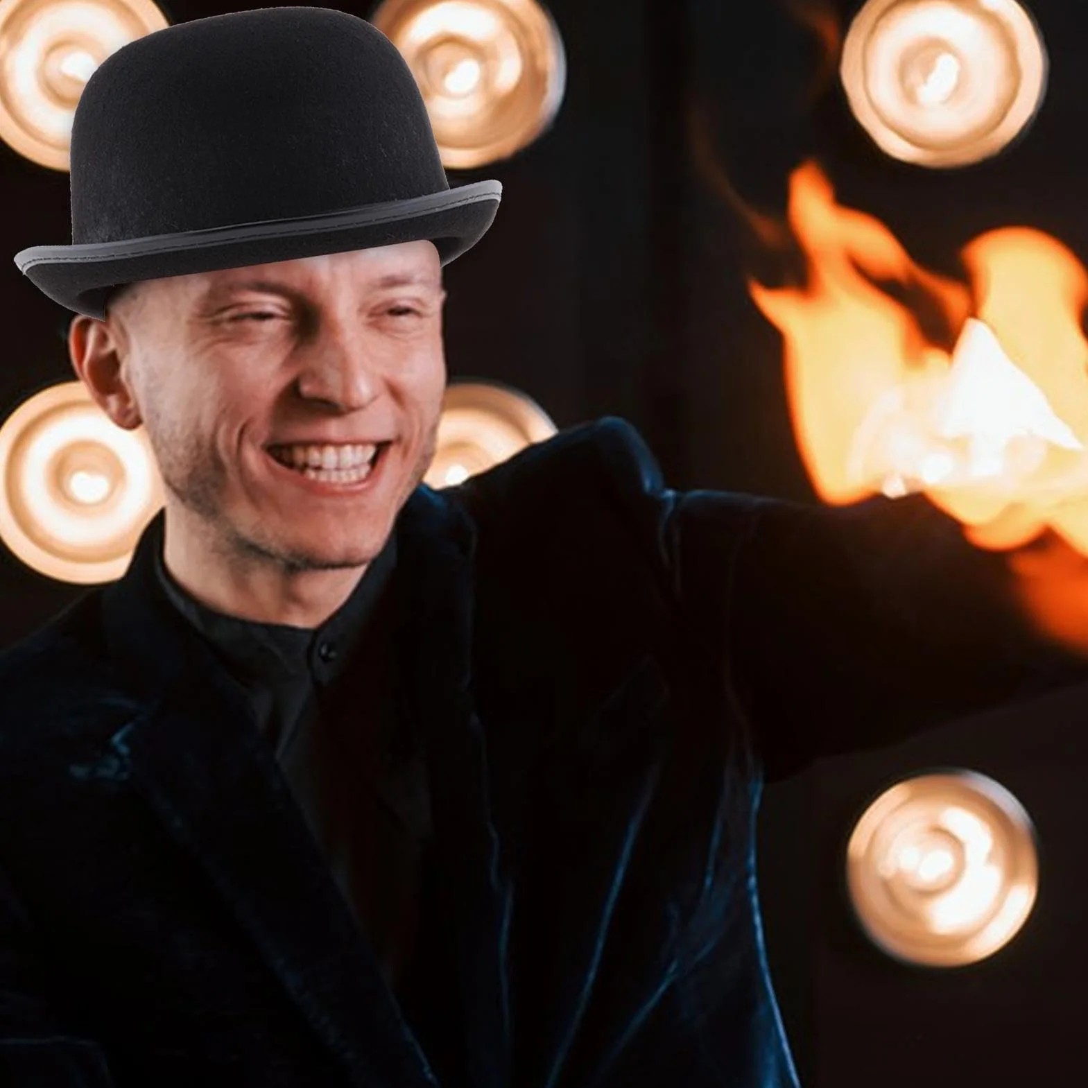 Chapeau melon noir adulte, chapeau de magicien Chaplin, accessoire de déguisement Halloween
