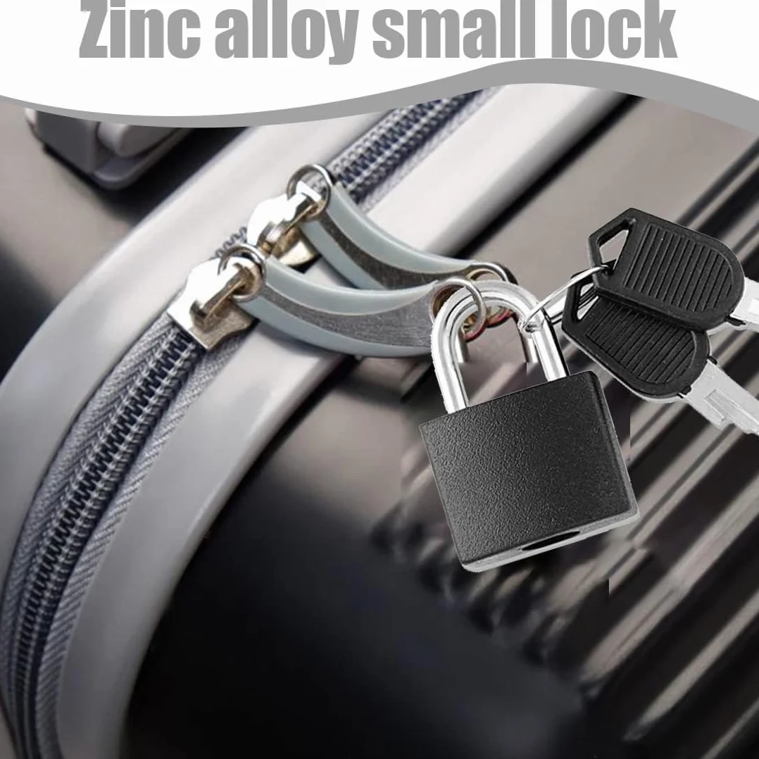 Cadenas Clé 3 Pièces Noir 28mm Pour Valise Et Bagages Serrures Compactes Voyage
