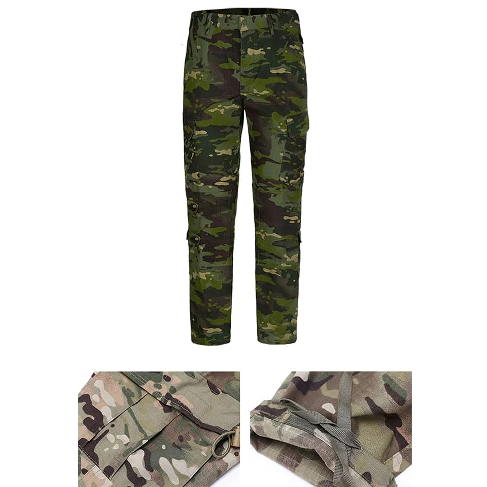 Homme 2 Pièces Tactique de Costume Vêtements Chaud Veste Impermeable Manteau Hiver Uniforme Militaire Blouson de Combat et Camouflage Cargo Pantalon pour Camping