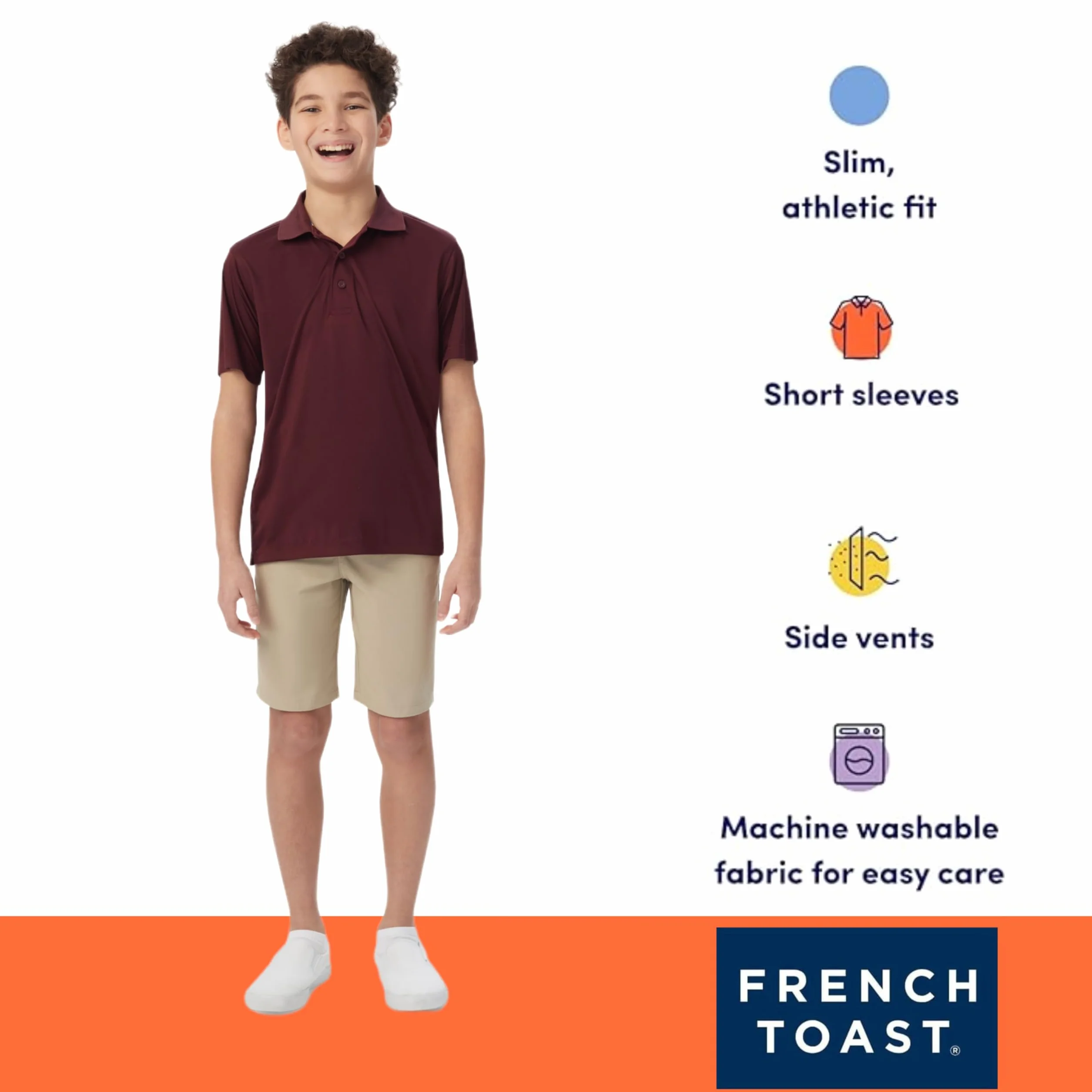 French Toast Sa9509 Short Sleeve Stretch Sport Polo Shirt
