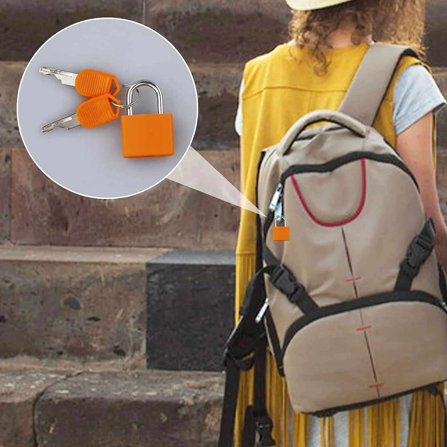 Lot de 6 mini cadenas avec clé pour valise, bagages et sacs