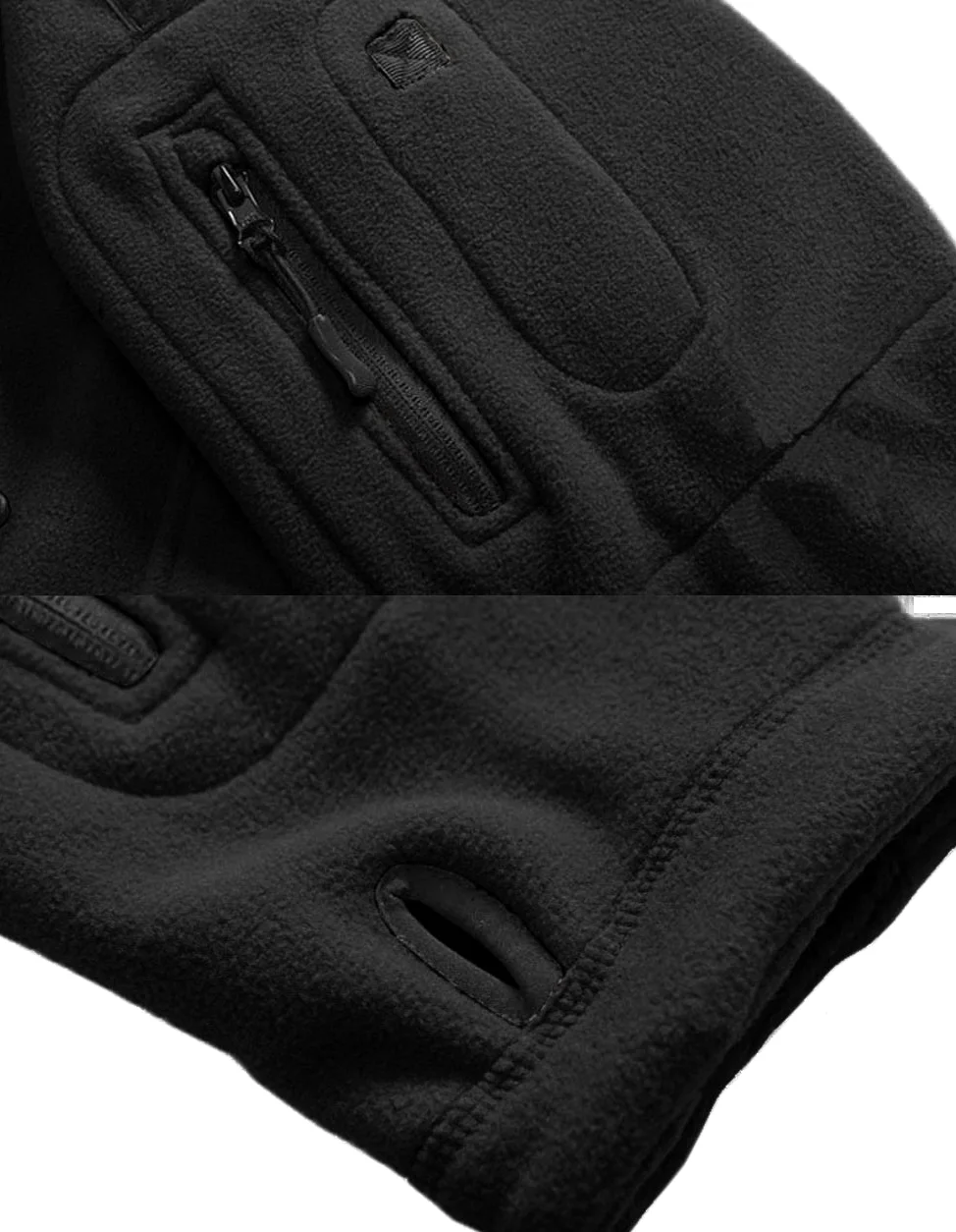 EKLENTSON Blousons Homme Veste Polaire à Capuche Zippée Coupe-Vent de Voyage Tactique Camping Randonnée Chasse Manteaux d'hiver avec Poches Zippées