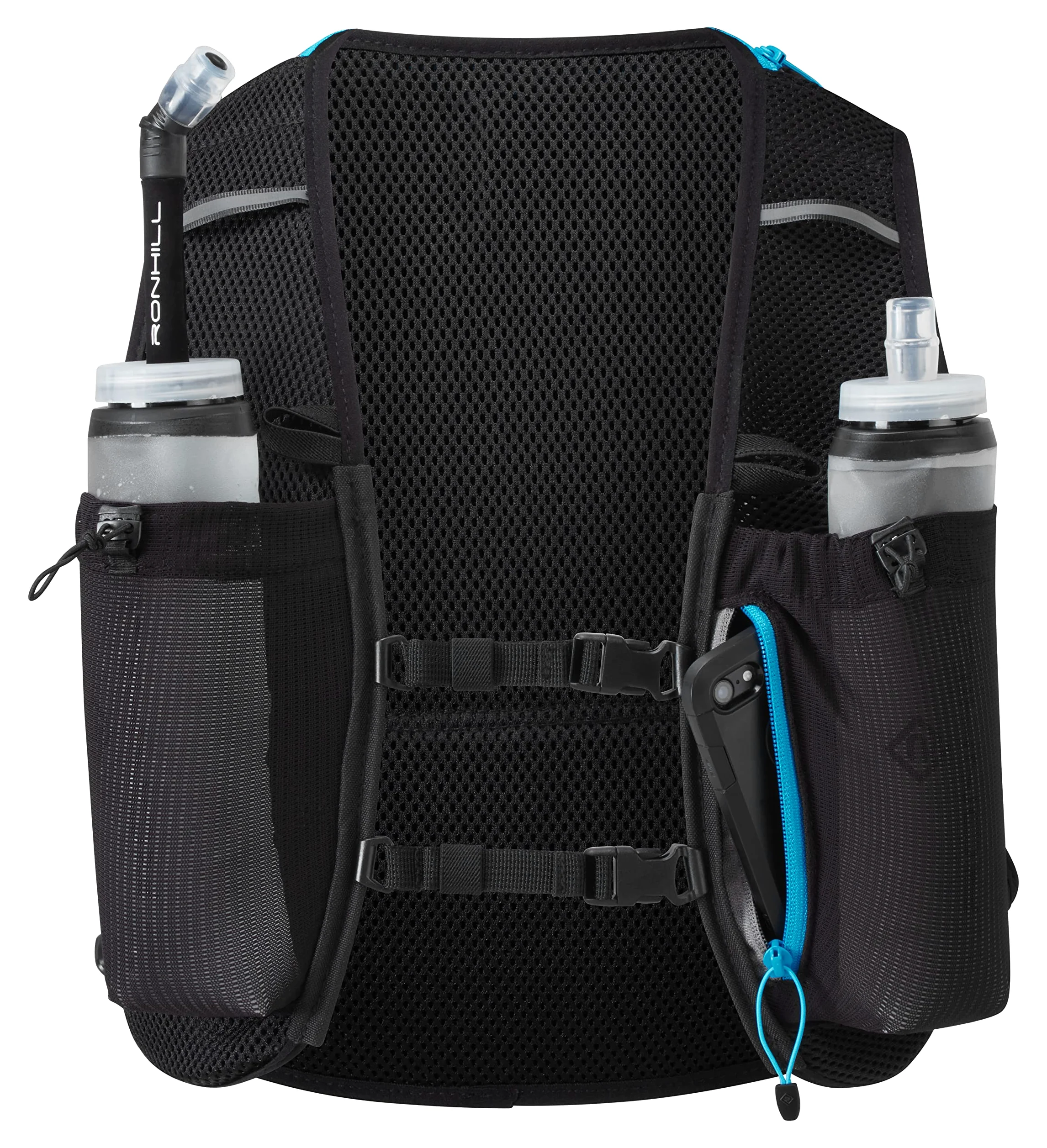 Ronhill OTM Gilet Unisexe Noir/Cyan, O/S
