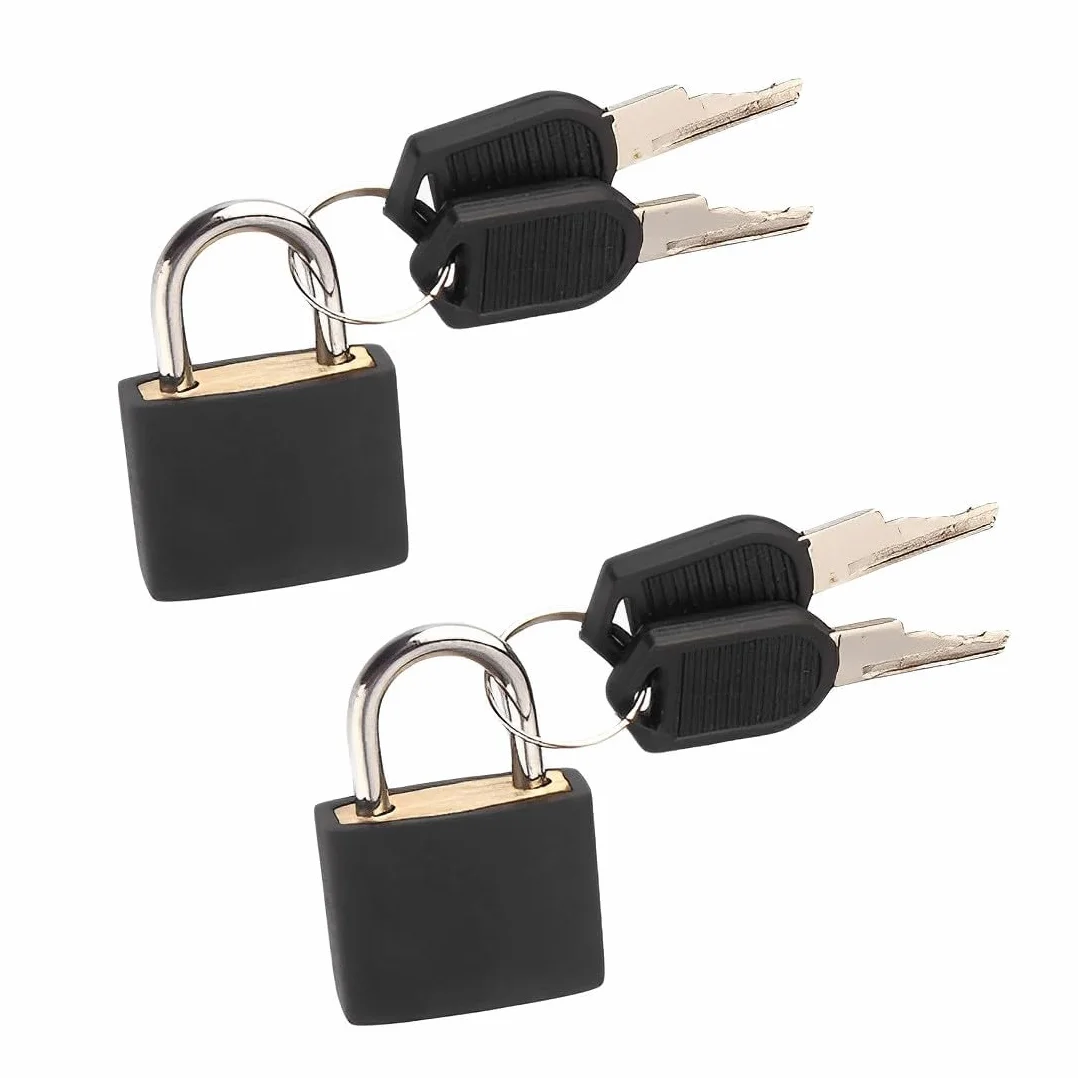WeddHuis 2 Pièces Cadenas à Bagage avec Clé, Mini Cadenas de Sécurité 42mm Noir