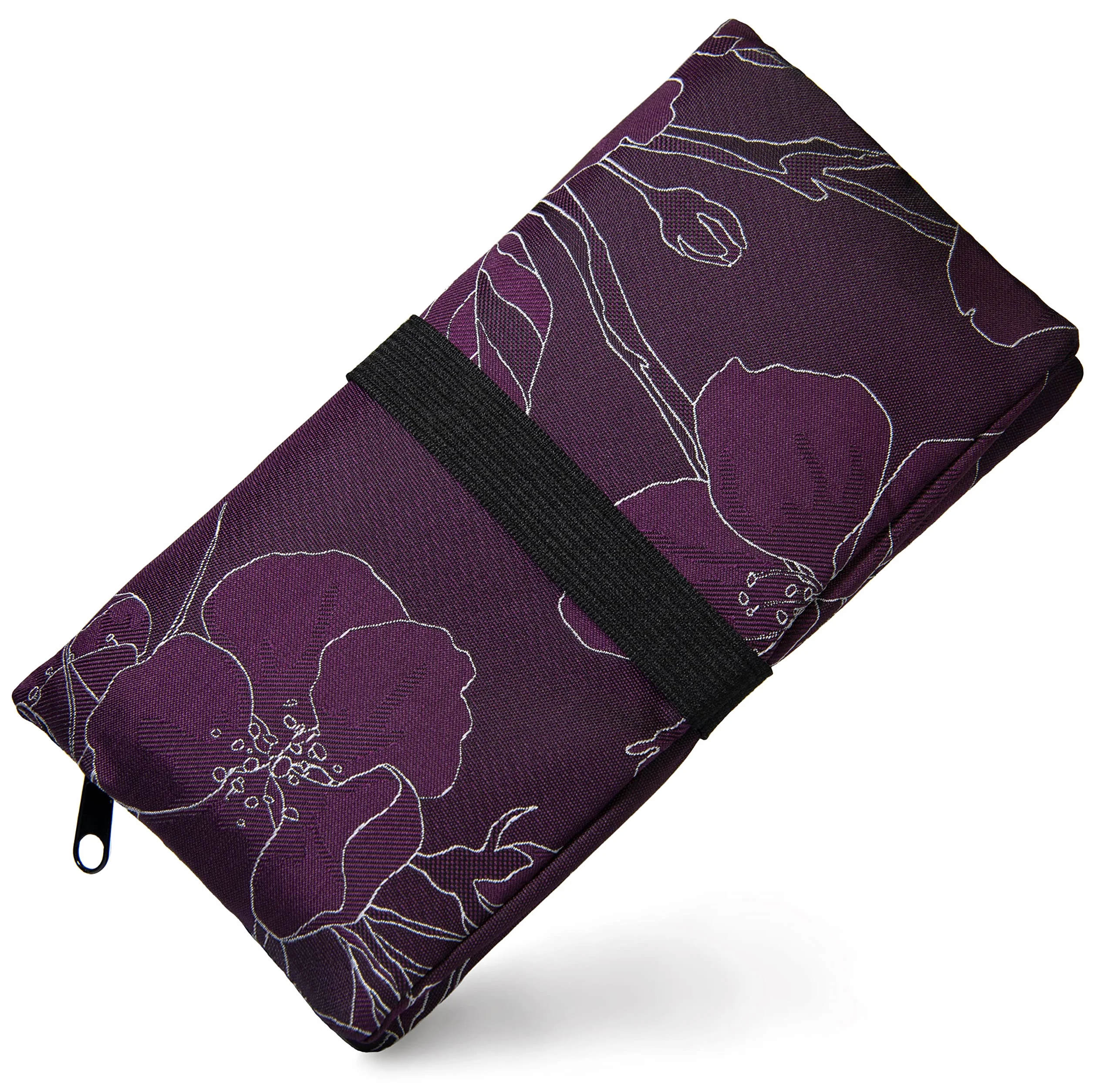 GUGGIARI® Blague à Tabac en Tissu Doux avec Compartiments Pratiques pour: Filtres Tips, Papier à Rouler et Briquet – Pochette pour Sachet de Tabac à Rouler de 30/50 g (Flower - Berry)