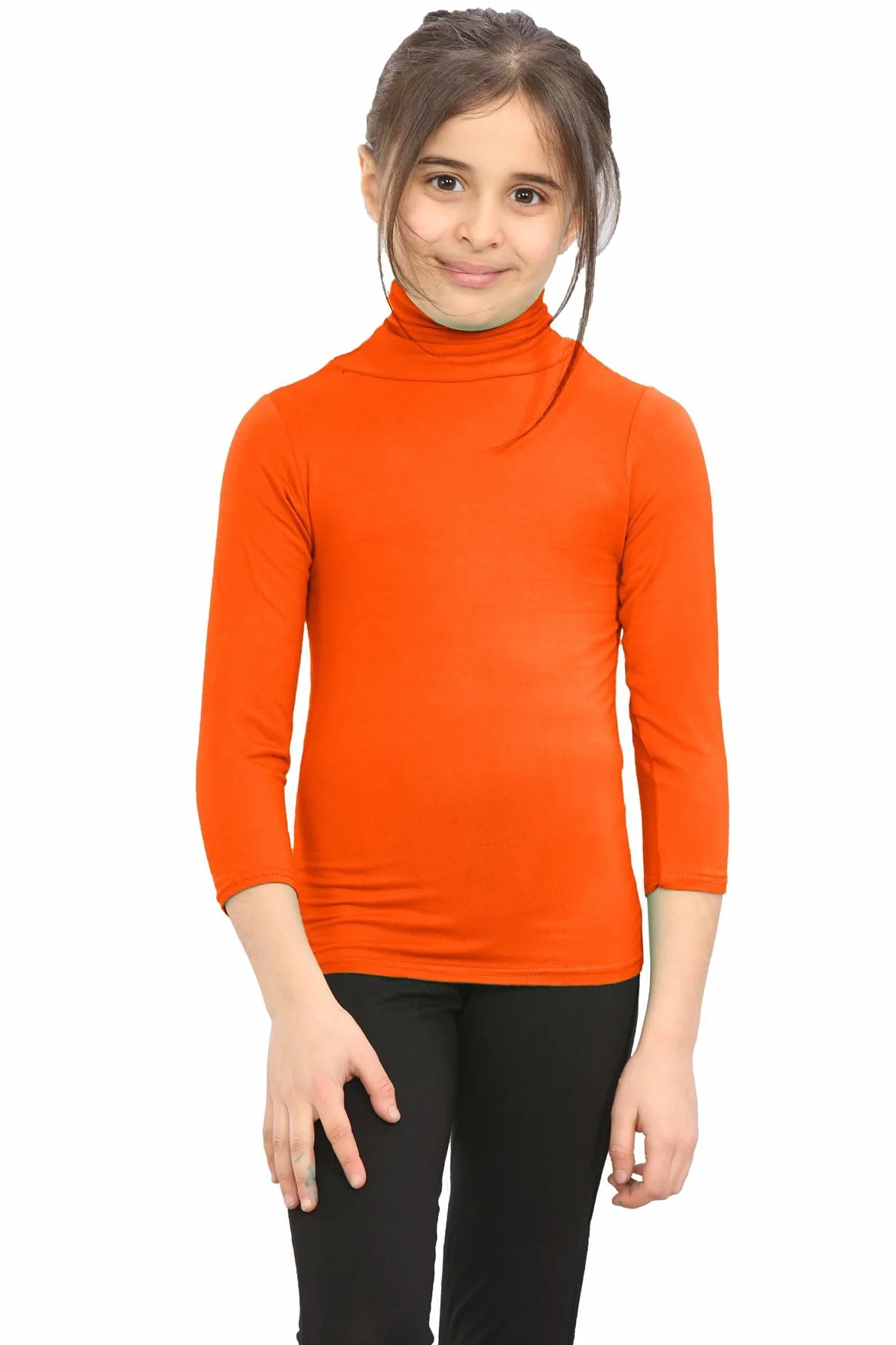 Kids Turtle Neck Tops Long Sleeve T-Shirt Boys Girls School Sports Casual Polo Shirts