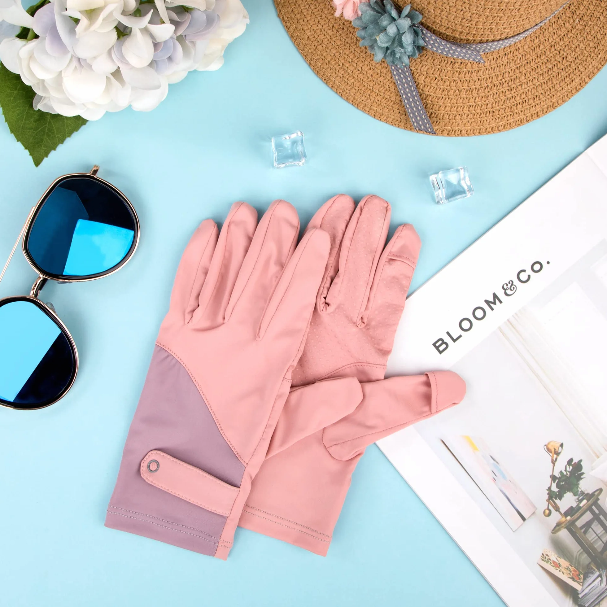 Gants de Protection UV pour Femme Gants de Soleil Respirants Gants Antidérapants à écran Tactile pour Conduite, Cyclisme, Golf, Randonnée, Pêche