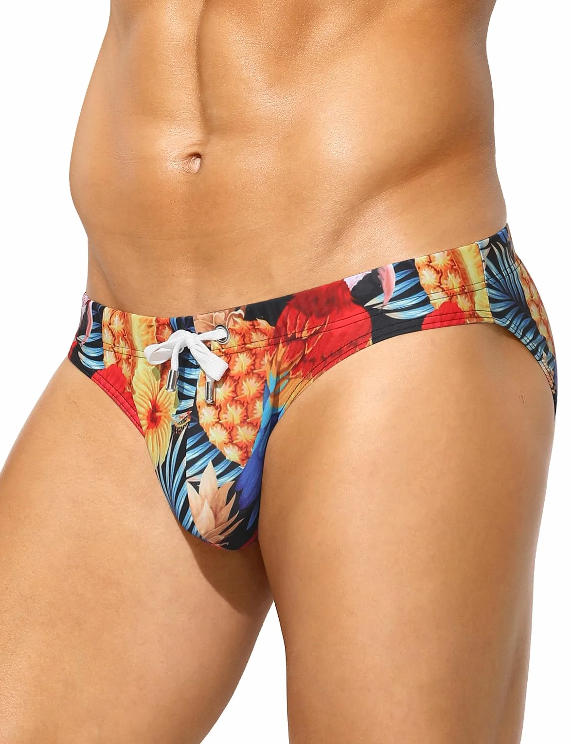 Casey Kevin Maillot de Bain Homme Slip de Bain avec Imprimé Slip de Natation Séchage Rapide Swim Briefs Slips Bikini pour Plage, Piscine