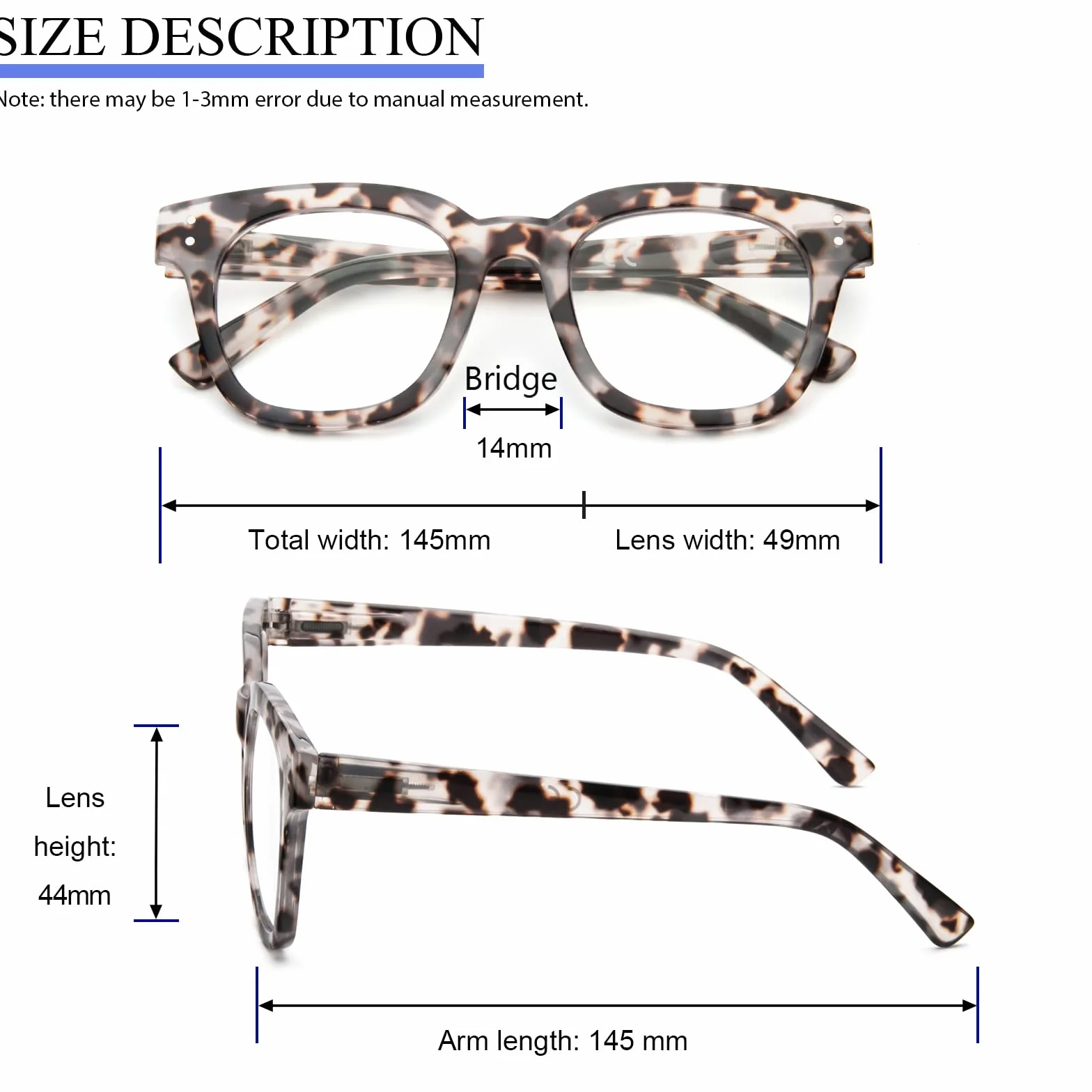 KoKoBin Lunettes de Lecture à Monture Carrée Surdimensionnée Anti Lumière Bleue pour Femmes