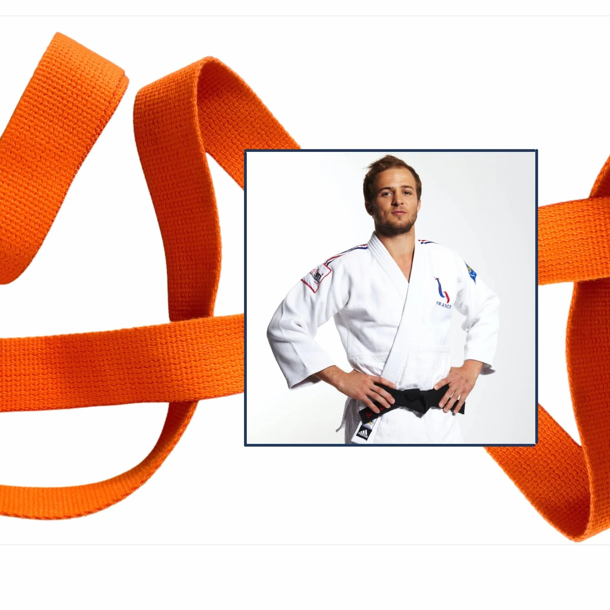 UGOJUDO Rouleau de Ceinture de Judo 50 mètres Orange/Verte