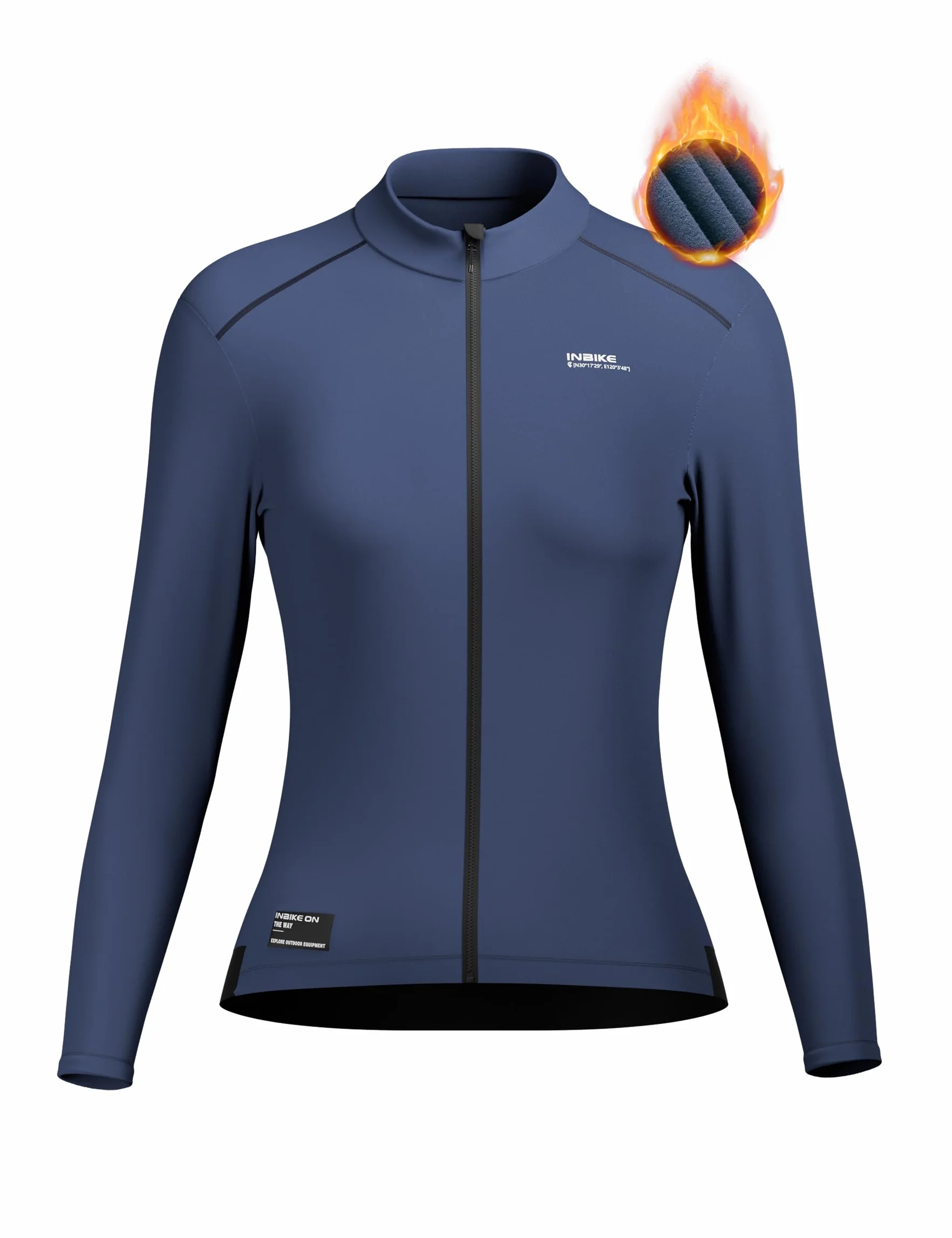 INBIKE Veste Cycliste Femme Polaire Chaude Coupe-Vent Automne Hiver Sport Outdoor
