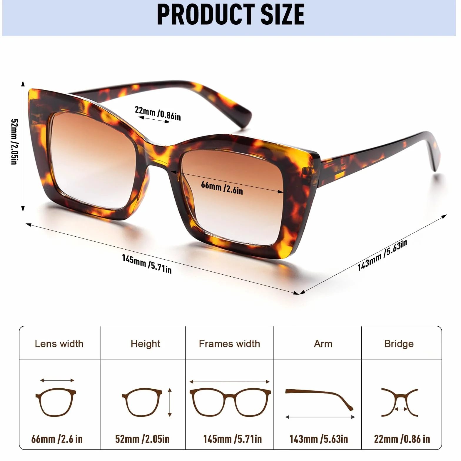Lot de 3 Oprah Lunettes de Lecture Oversize pour Femmes, Lunettes Loupe Carrées Surdimensionnées Anti-Rayons Bleus, Lecteurs Mode et Charnières à Ressort