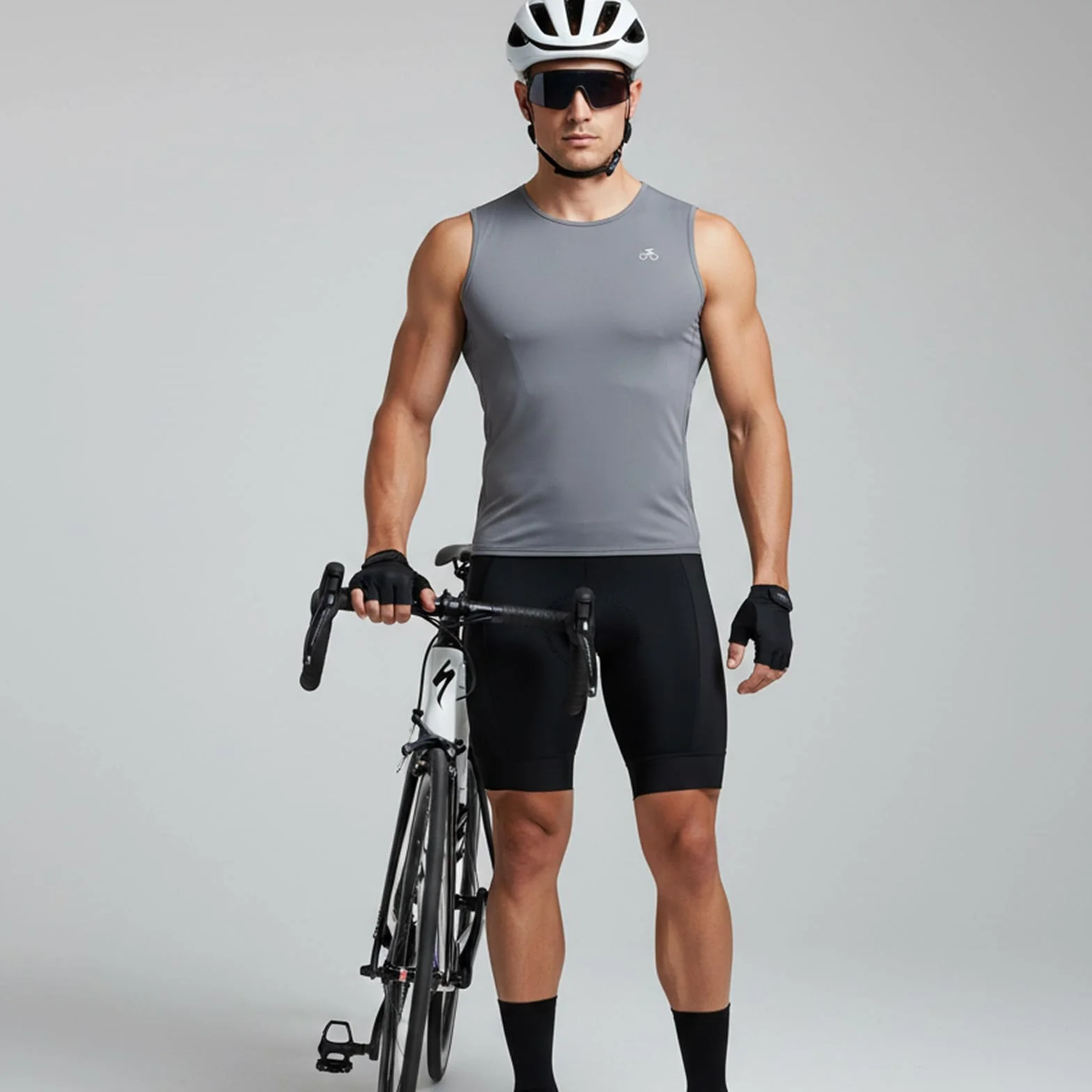 Maillot de Cyclisme sans Manches Homme Respirant et Léger, Maillot de Vélo de Débardeur Homme à Séchage Rapide avec 3 Poches Idéal pour Cyclisme et l'Entraînement