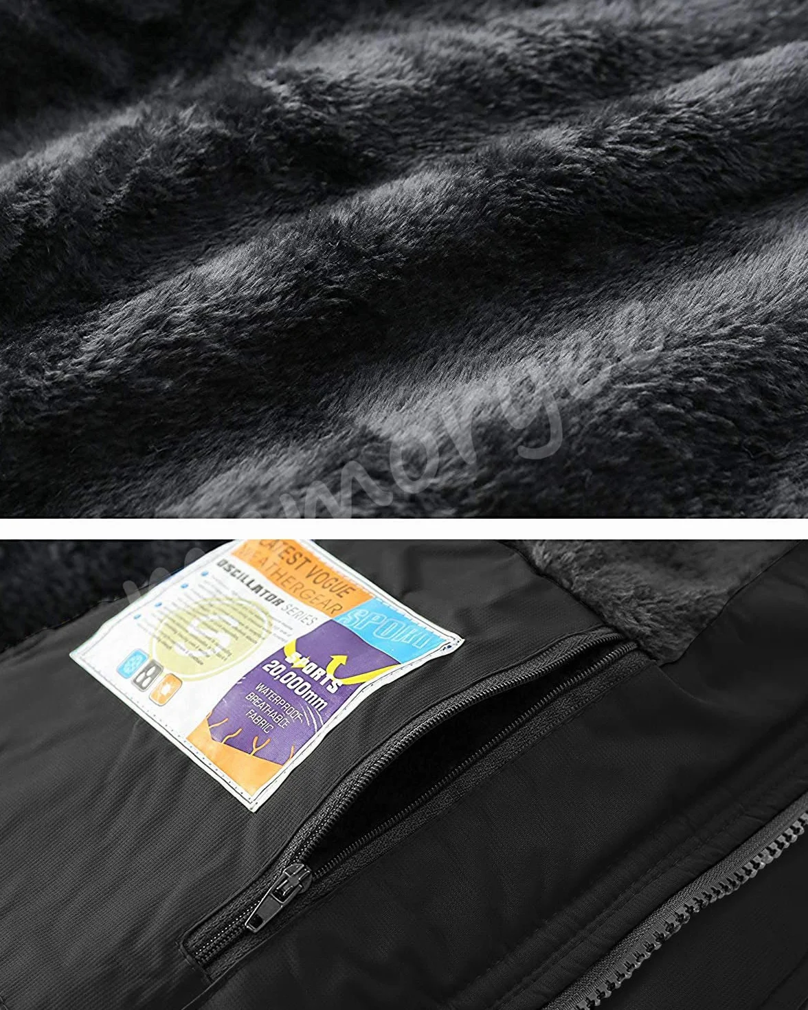 Memoryee Hommes Ski Veste Hiver Chaud Doublure Peluche Outdoor Softshell avec Capuche Amovible Veste