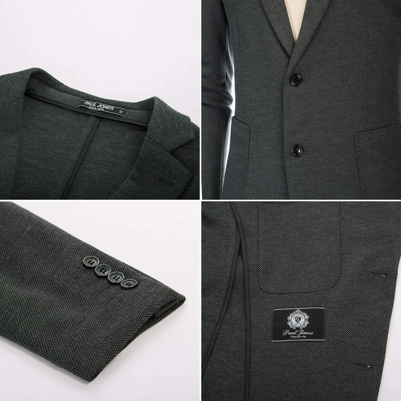 PJ PAUL JONES Blazer décontracté en tricot pour homme - Deux boutons - Léger - Non doublé