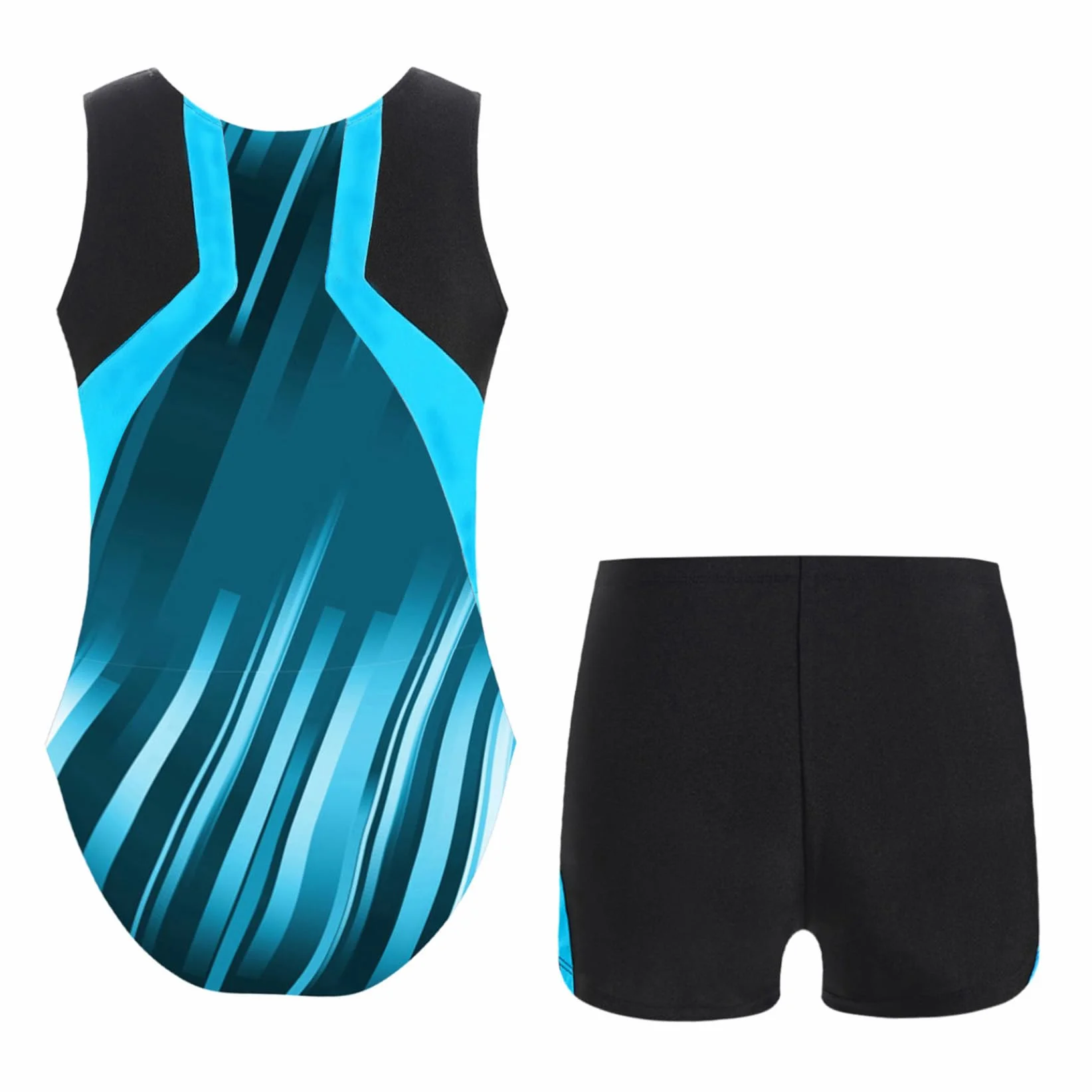 Enfant Garçon Justaucorps Gymnastique Short Leotard Gym Danse Tenue de Spectacle Body Combishort 5-16 Ans