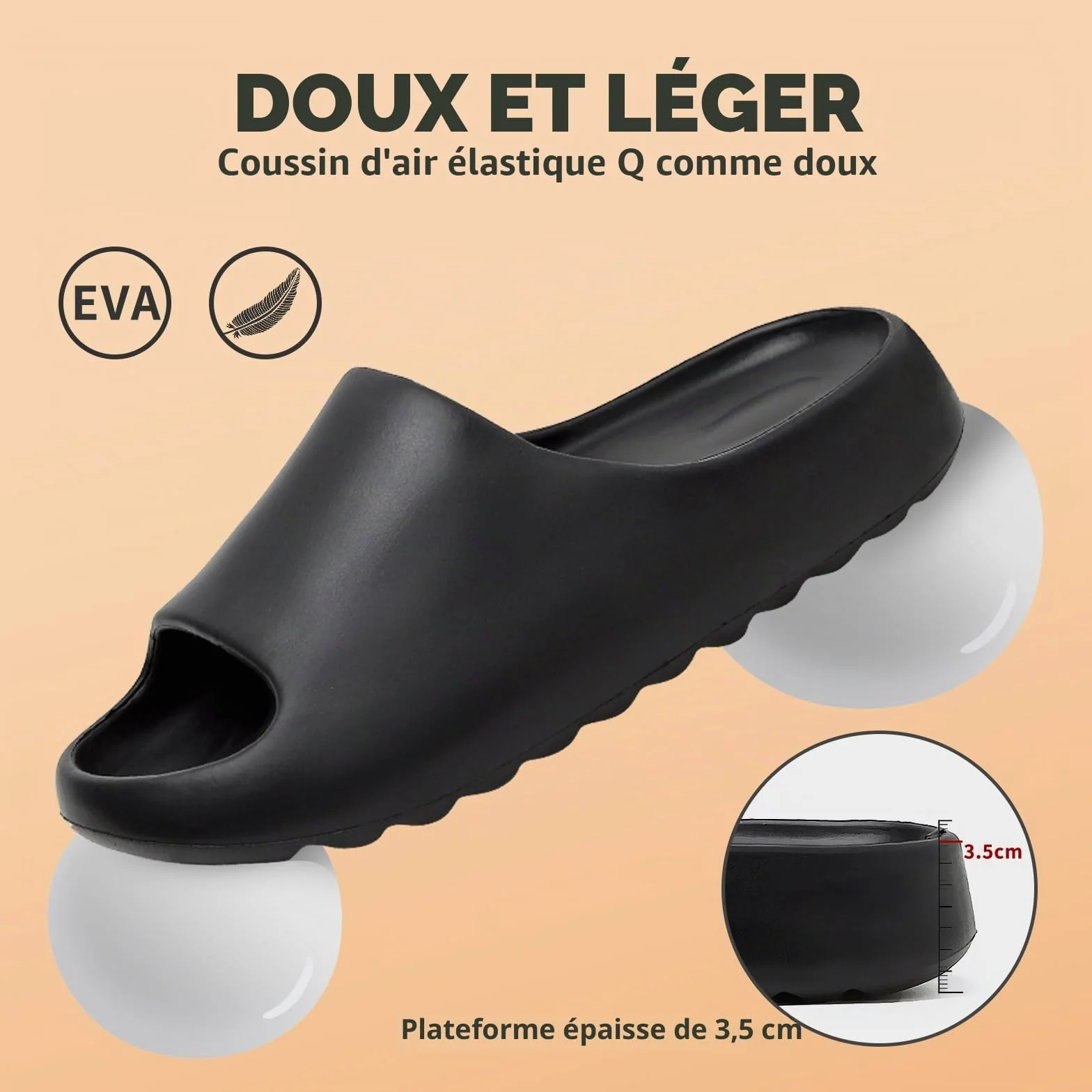 Claquettes Homme Femme Plage Ete Sandales Caoutchouc Antiderapante Piscine Slide Foam