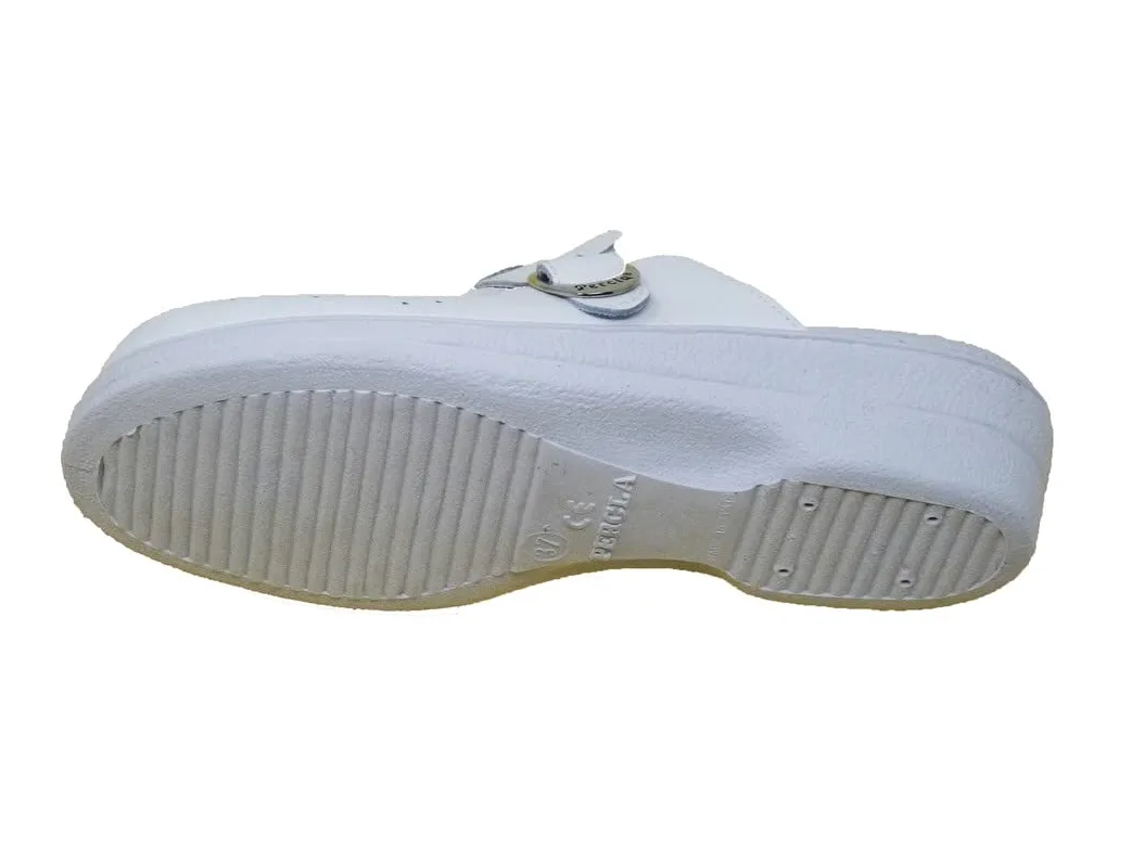 Chaussures/Sabots/Sanitaires/Percre Farme/Cuir/Antimicrobien/Fermeture Boucle, blanc, 40 EU