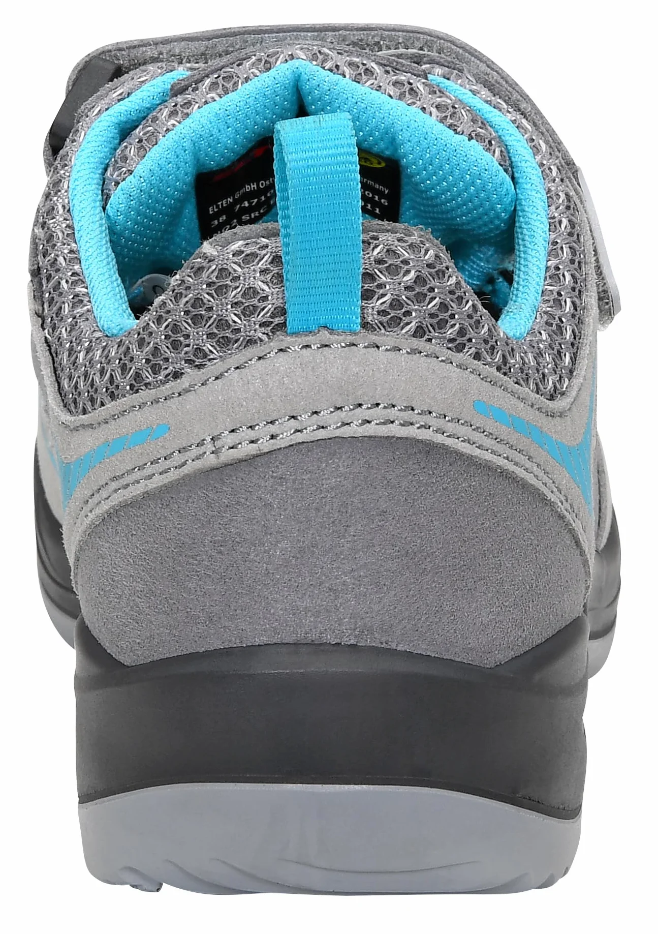 ELTEN Chaussures de sécurité Mila Aqua Easy ESD S1, Femme, Textile, Embout Acier, léger, Sportif, Gris/Turquoise, Pointure :