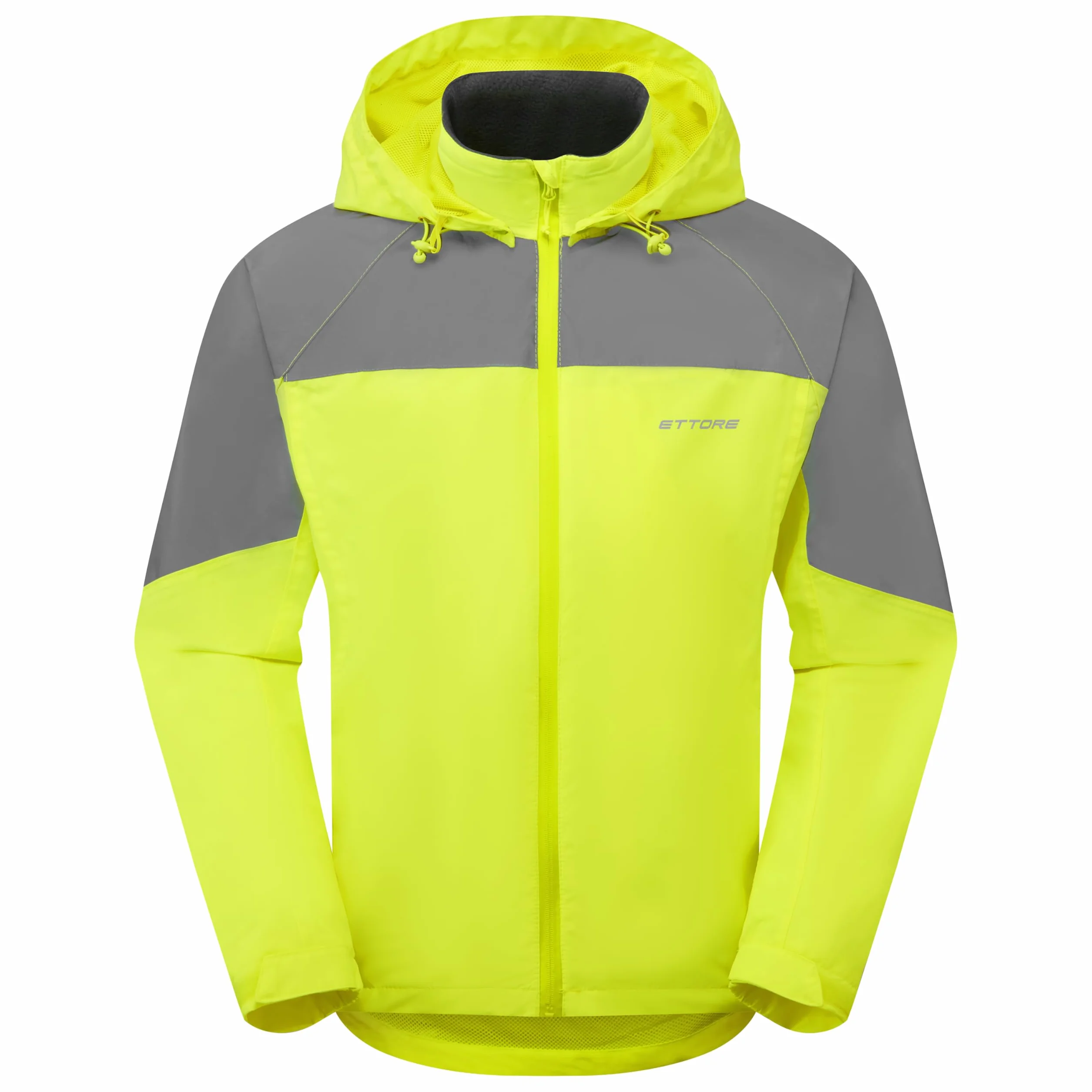 Ettore Veste de cyclisme imperméable pour homme avec capuche amovible respirante haute visibilité – Hybride – Jaune