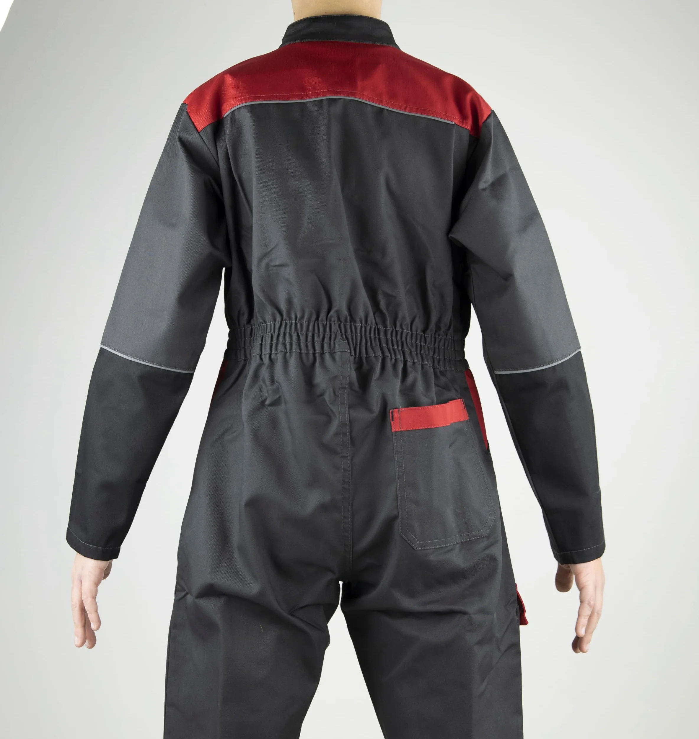 LMA Combinaison de travail ENFANT ELFE - GRIS SOMBRE/NOIR/ROUGE 6 ans - Vêtements de travail