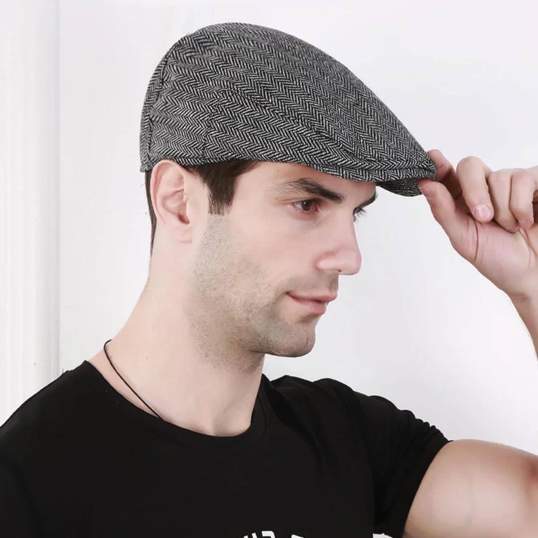 Béret Homme Pur Chanvre Gris Taille Unique Casquette Plate