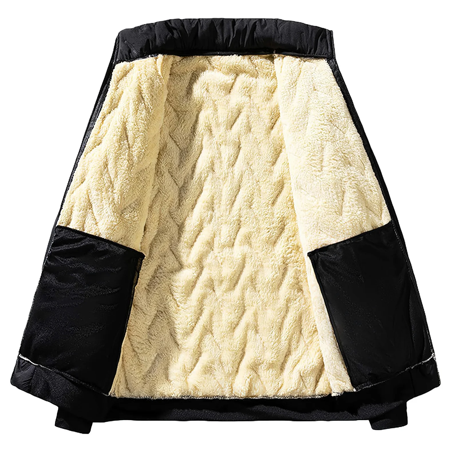 Homme Hiver Chaud Ensemble Survêtement Matelassé Doublé Polaire Veste et Pantalon de Jogging avec Poches Zippées