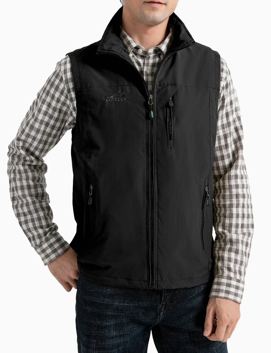 Gilet léger pour homme - Léger - Pour le voyage, la pêche, le safari, le travail - Avec plusieurs poches