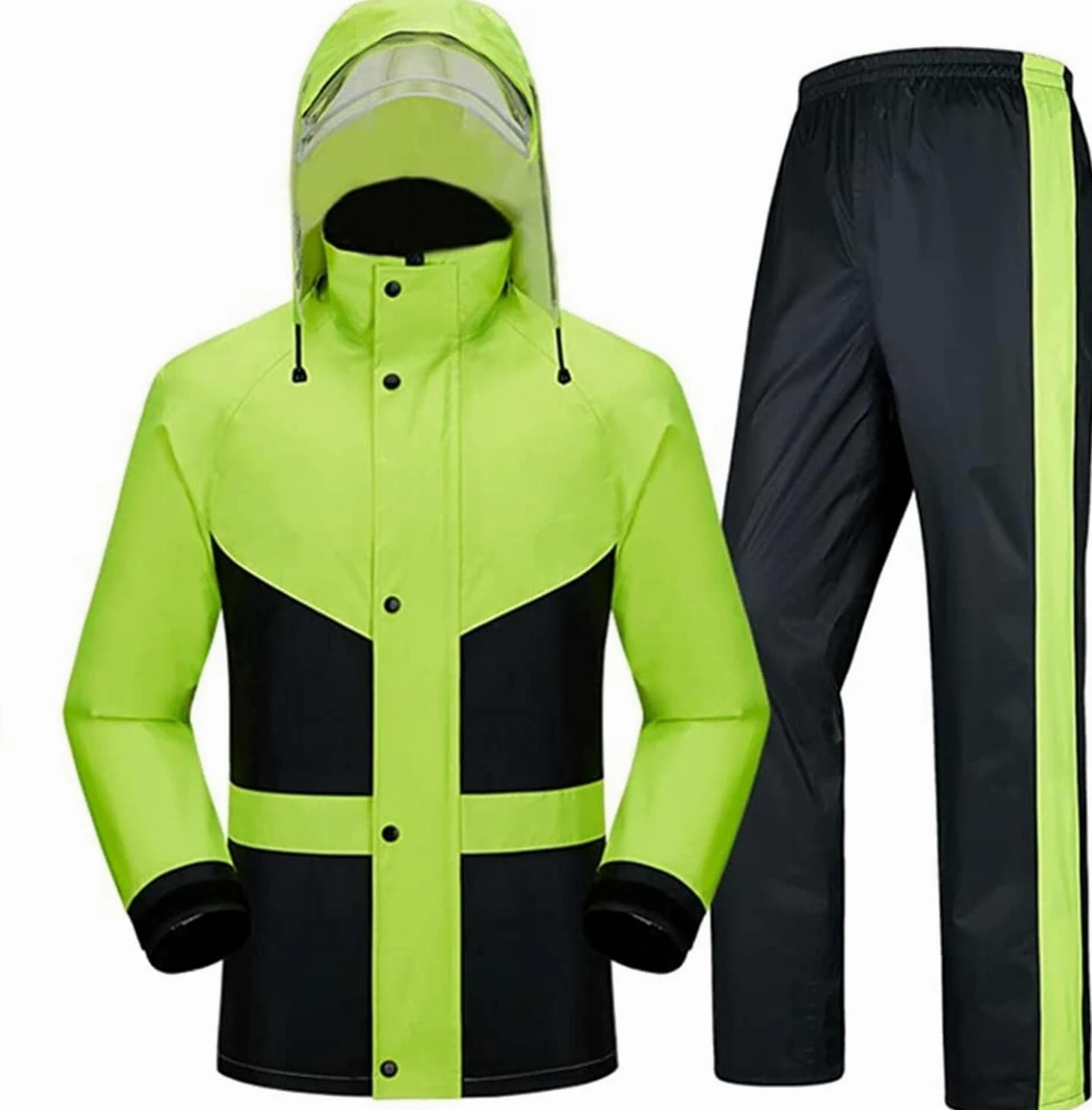 Vêtements de Pluie de Travail Mackintoshes for Hommes et Femmes, flaques d'eau à Capuche for Hommes et Femmes, Mackintoshes et Pantalons de Pluie for Femmes, imperméables en PVC(3XL)
