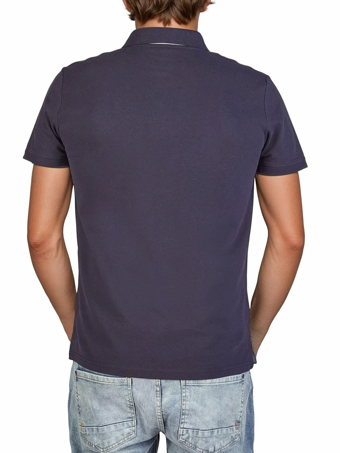 TOM TAILOR Lot de 3 polos à manches courtes en coton pour homme - Coupe droite - Pour l'été - Basiques - Couleur unie - Blanc, bleu, noir, olive, gris - Tailles S, M, L, XL, XXL, 3XL