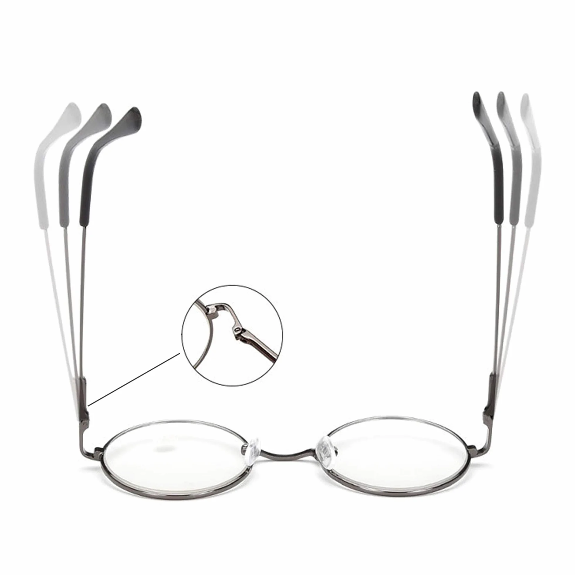 4-Paquet Lunettes de Lecture Femme Homme Rondes Retro Monture Métalliques Lens Transparentes Lunettes pour Lire Presbyte