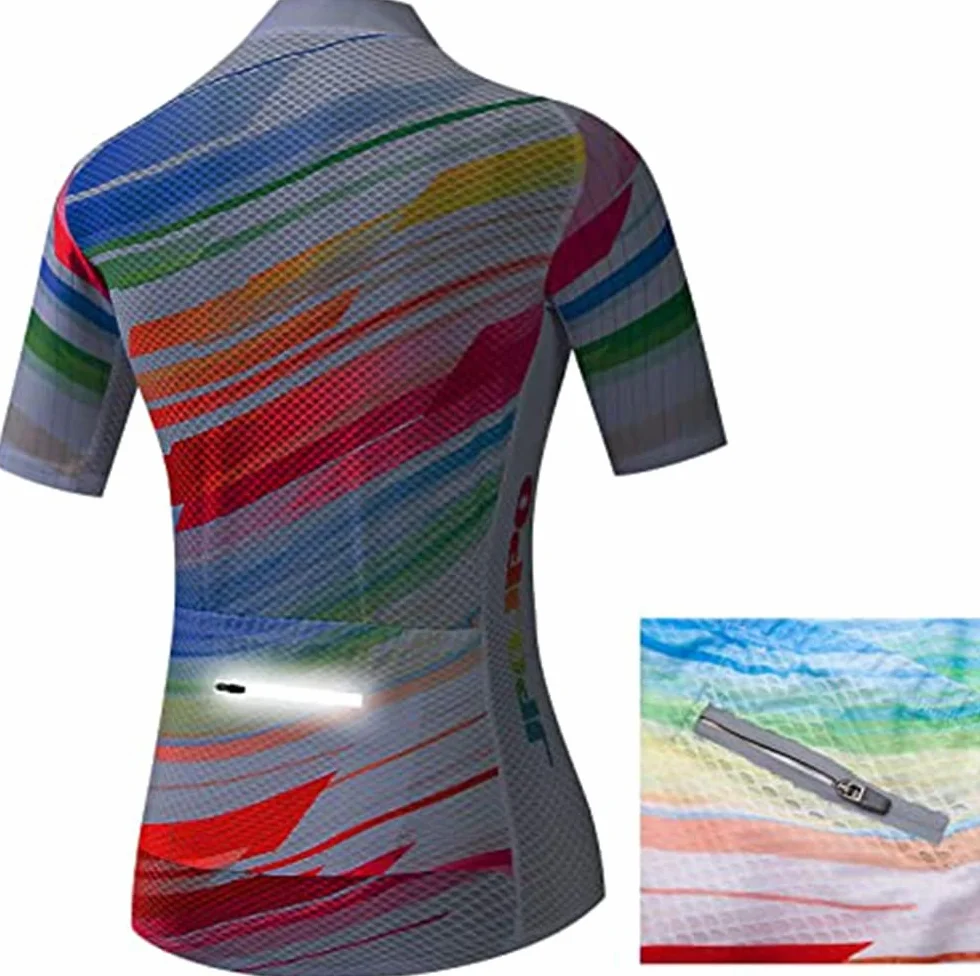 Maillot de cyclisme respirant à manches courtes pour femme