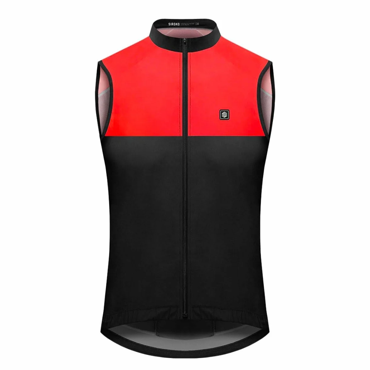 SIROKO Gilet Vélo Coupe-vent Femme V1-W Richmond Noir Rouge